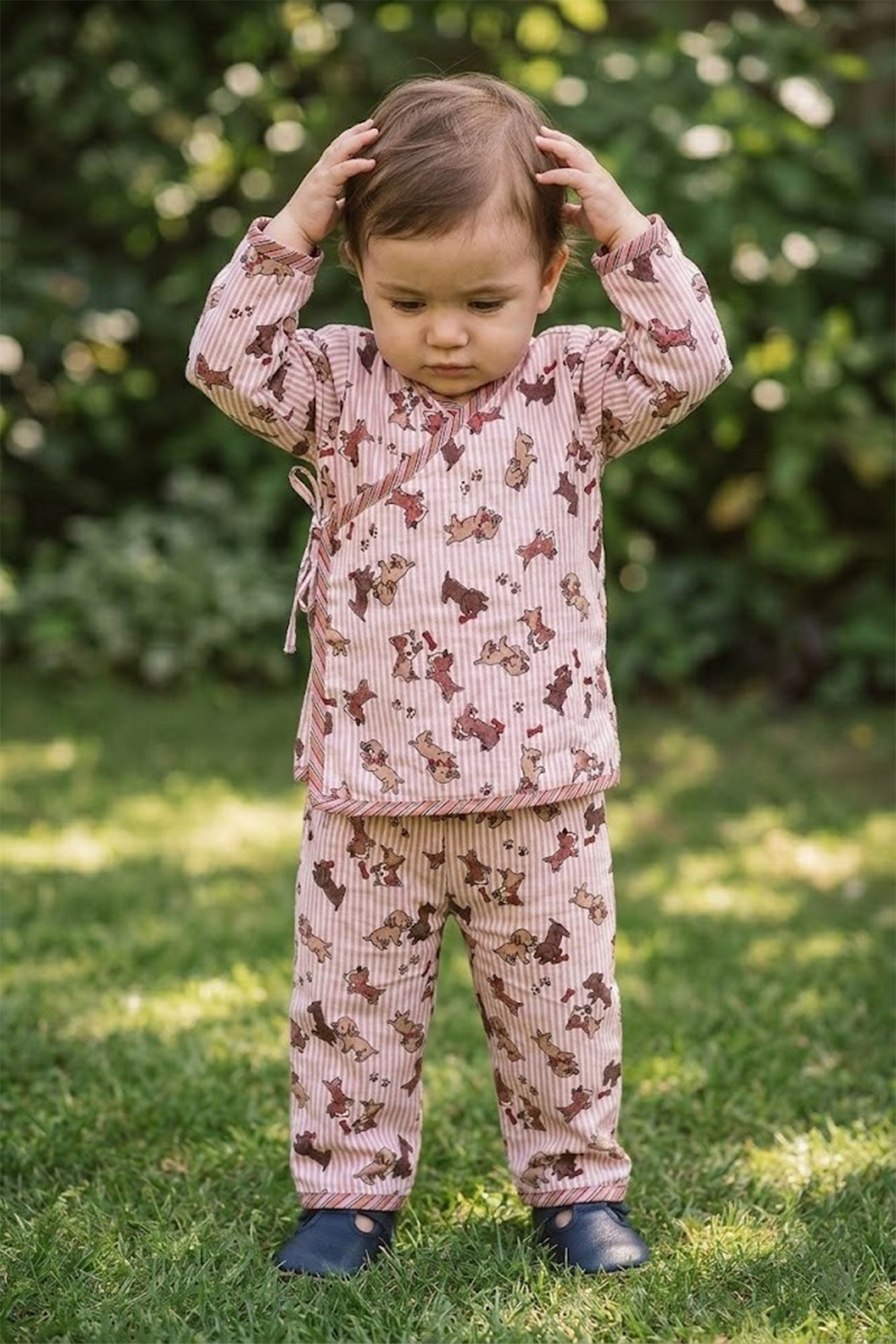 Angarakha Top With Pajama Puppies Pink