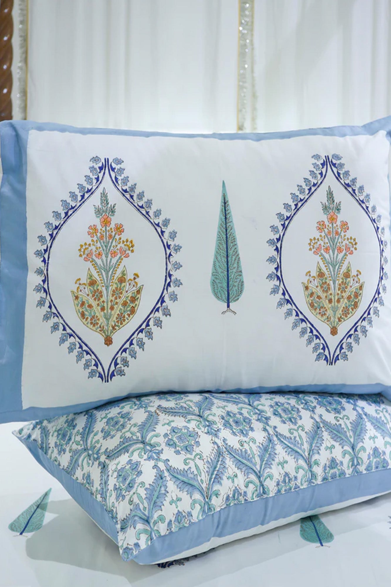 Damask Blue Bedsheet