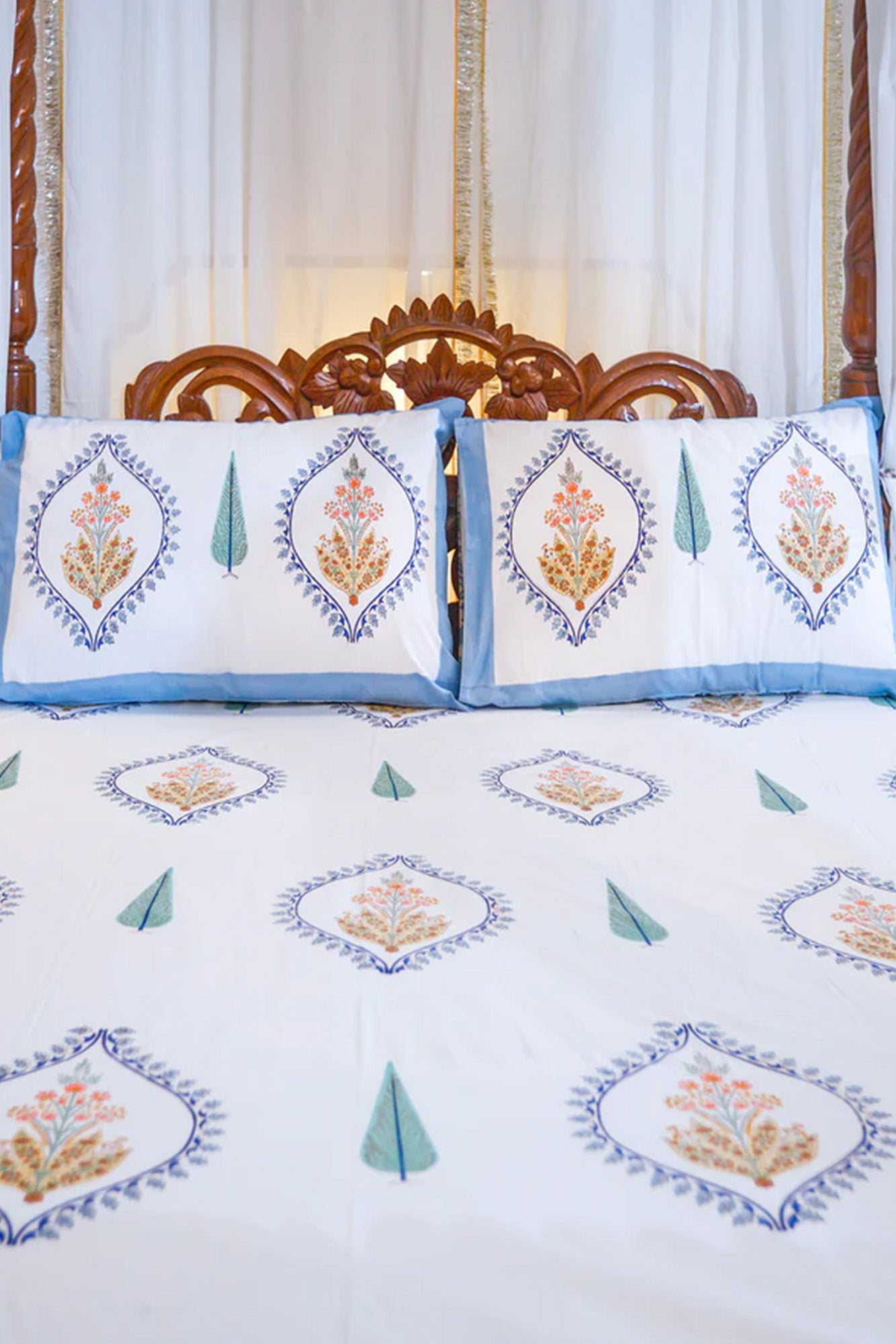 Damask Blue Bedsheet