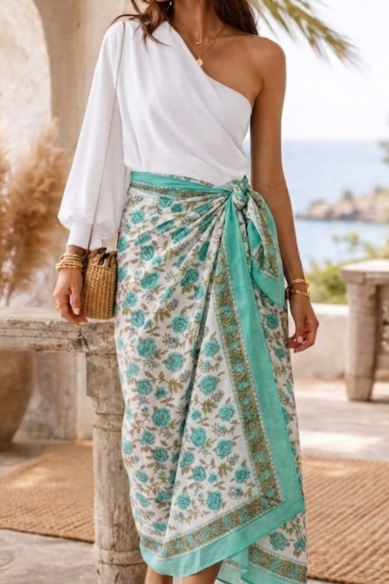 Ocean Mist Roses Sarong