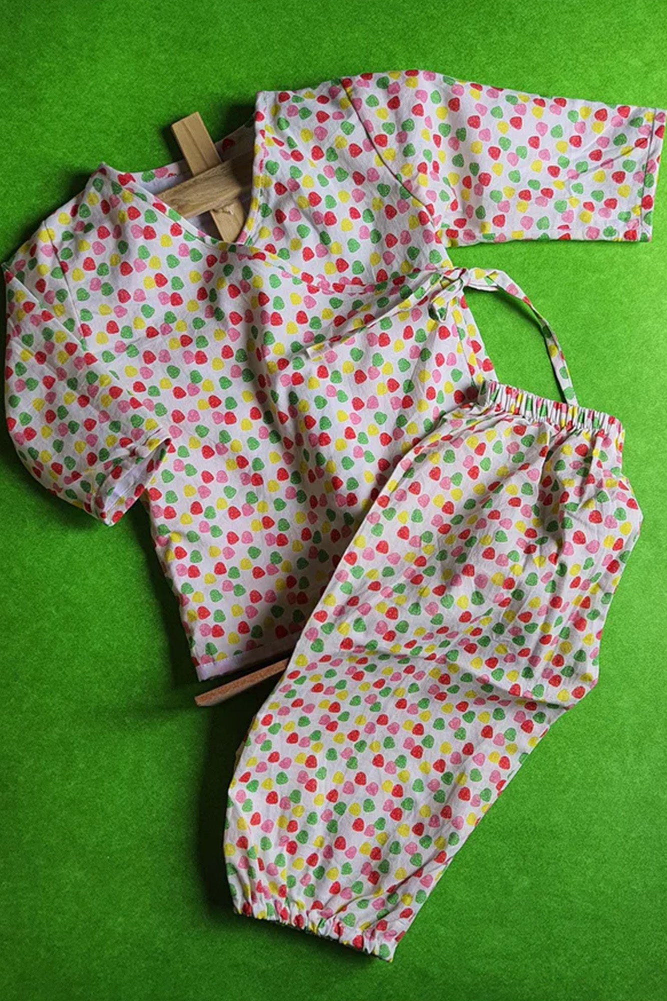 Prismatic Ice-cream Angarakha Top with Pajama