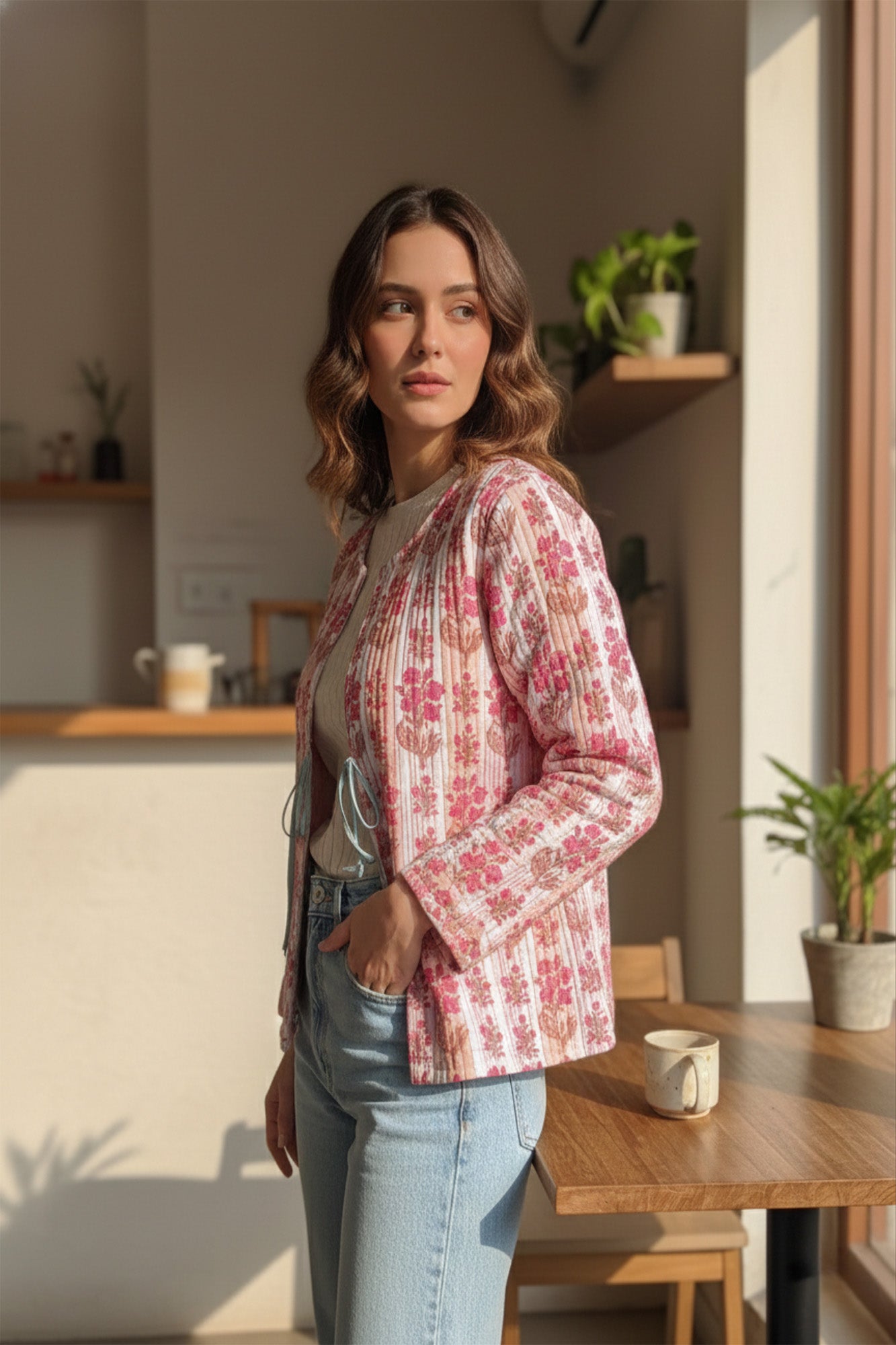 Warm Blush Quilted Reversible Jacket