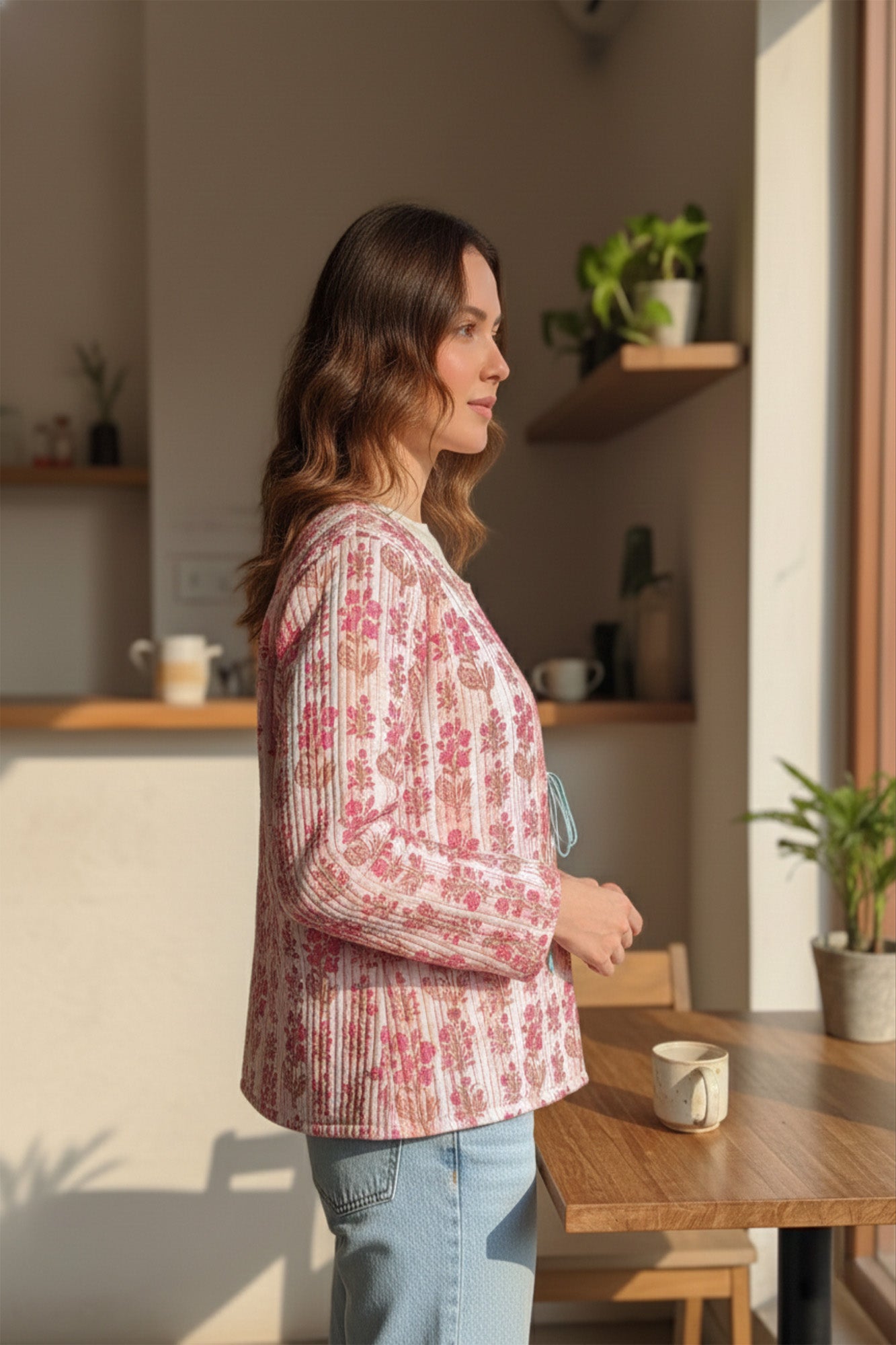 Warm Blush Quilted Reversible Jacket