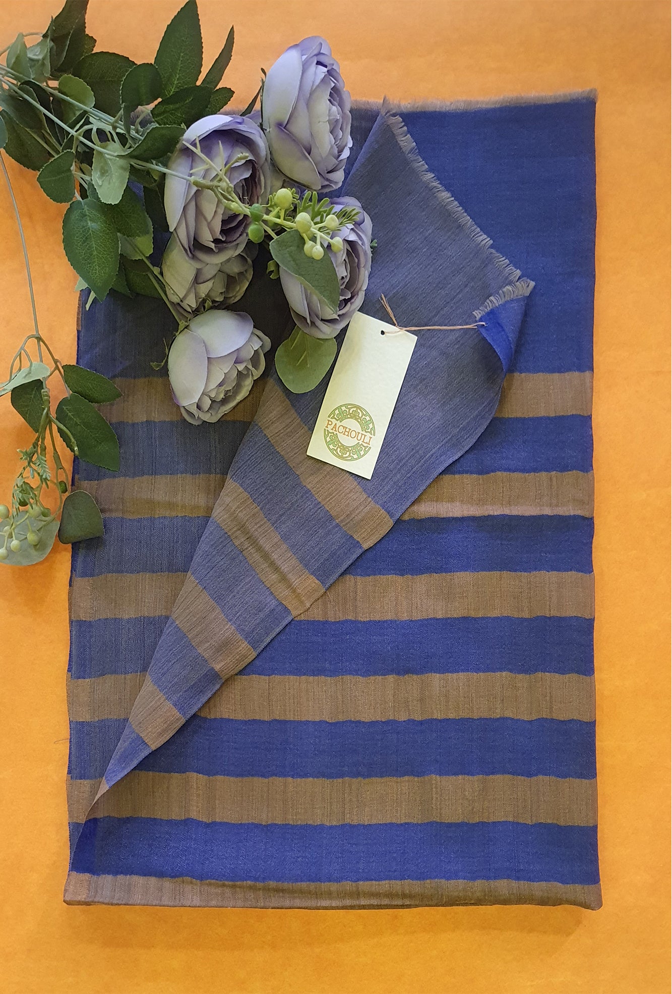 Women Pashmina Stole Striped Blue