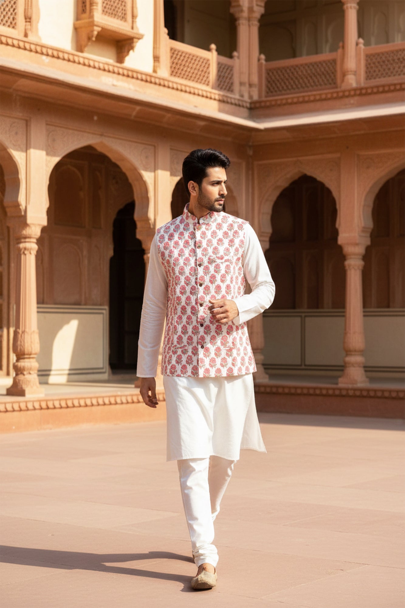 Rose Glow Mens Jacket & Kurta