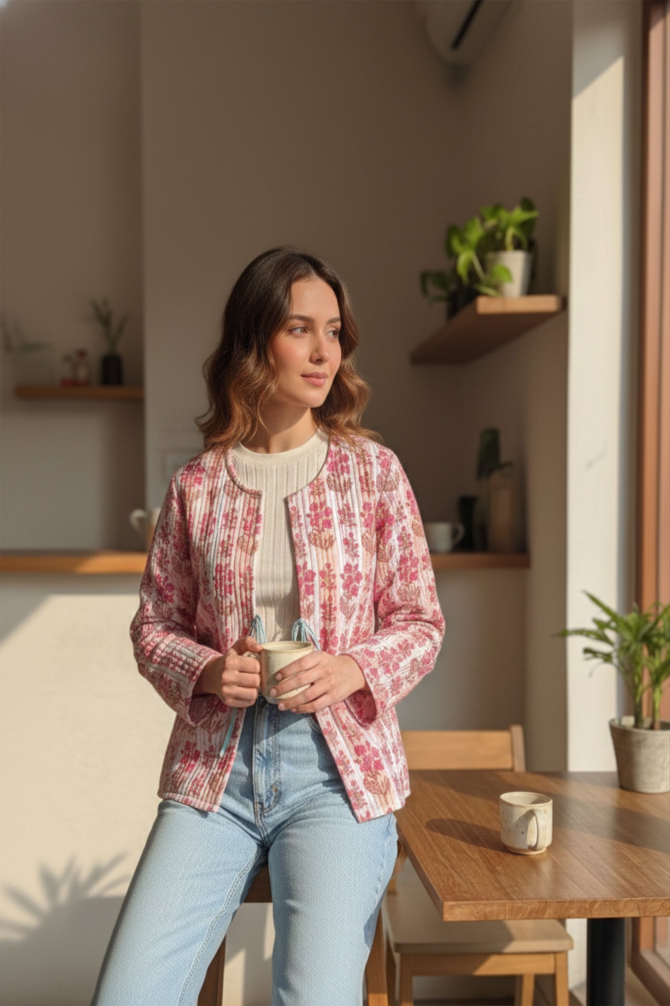 Warm Blush Quilted Reversible Jacket