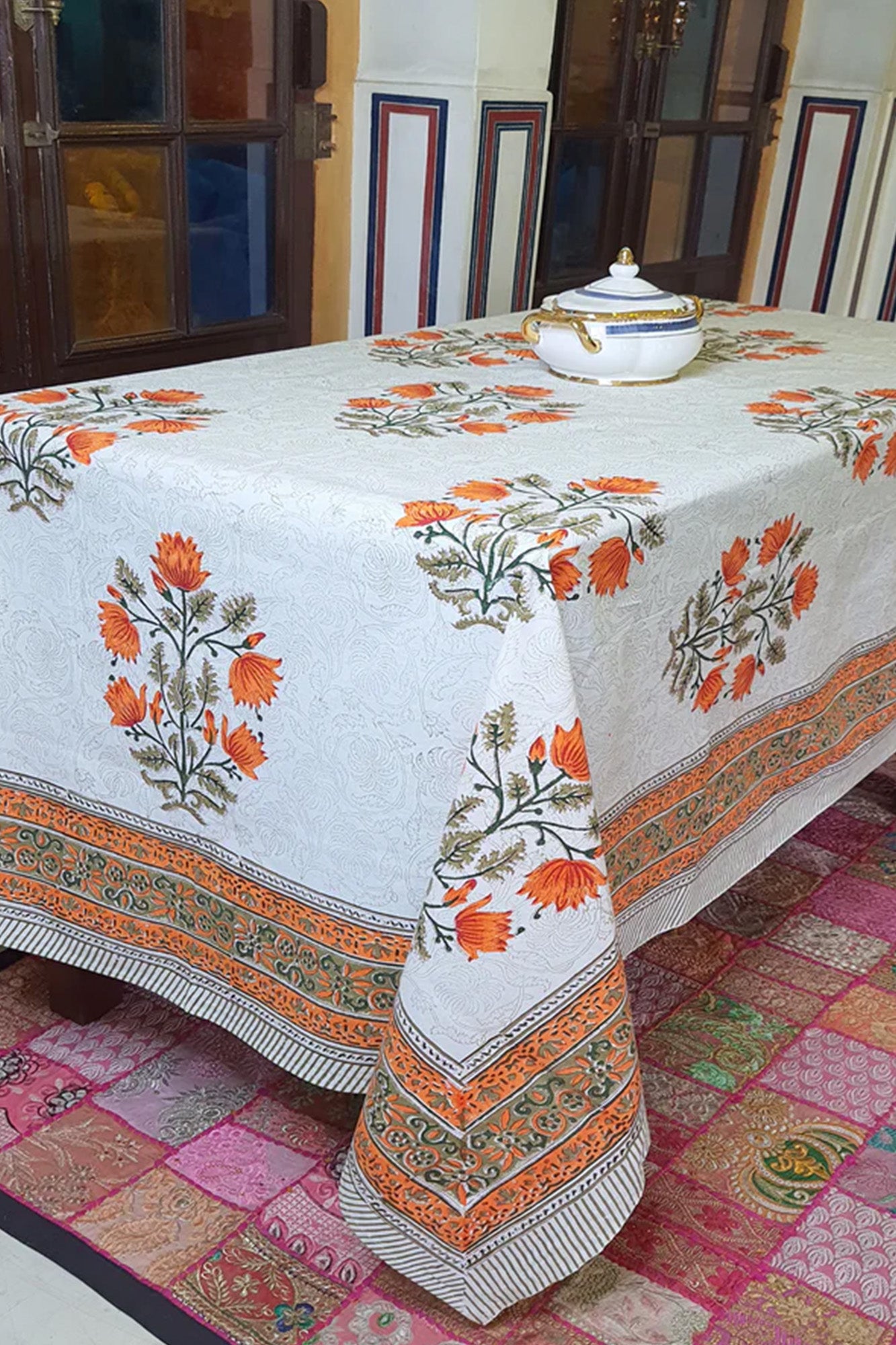 Saffron Lotus Table Cover