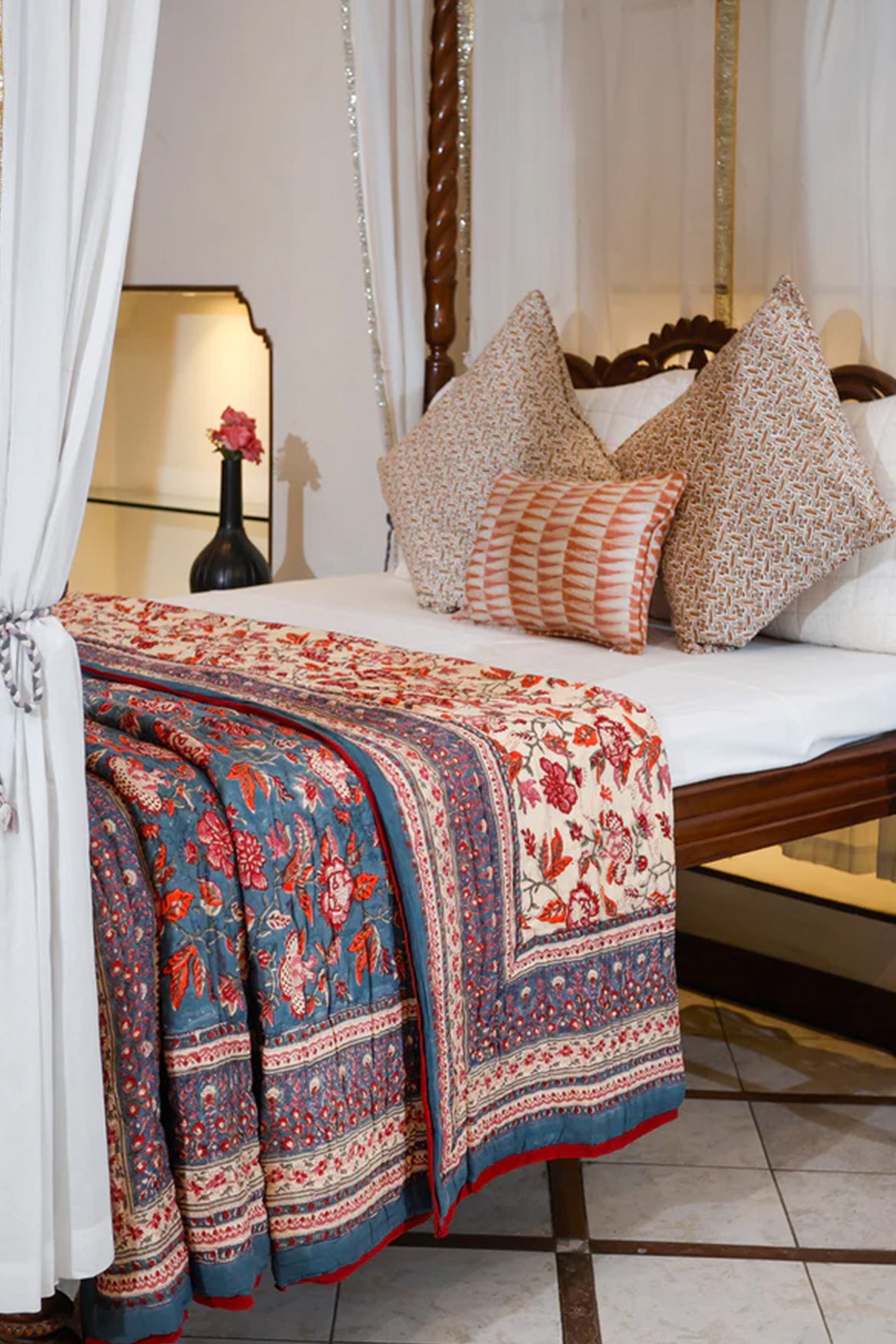 Quilt Kalamkari Blue