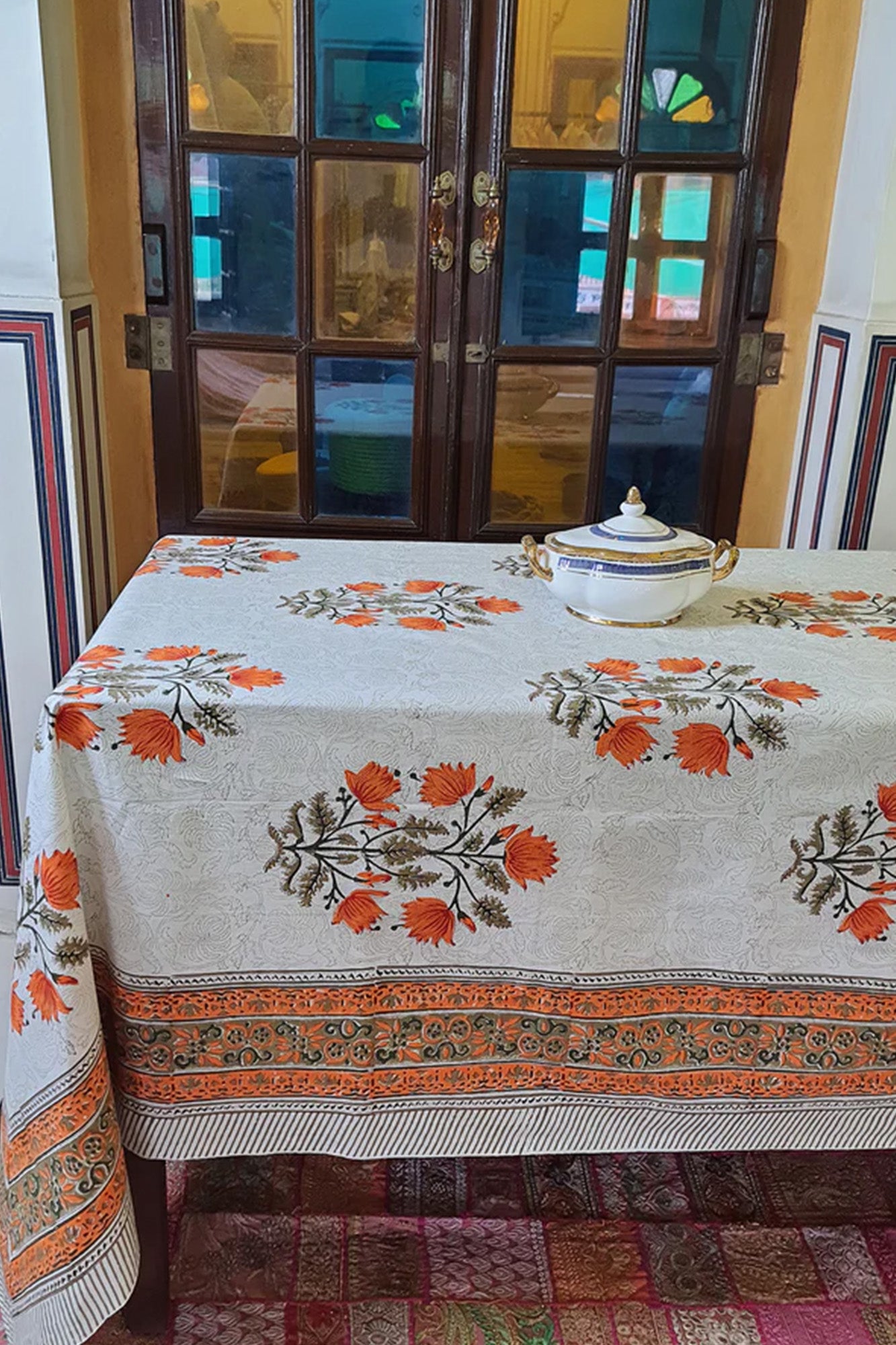 Saffron Lotus Table Cover