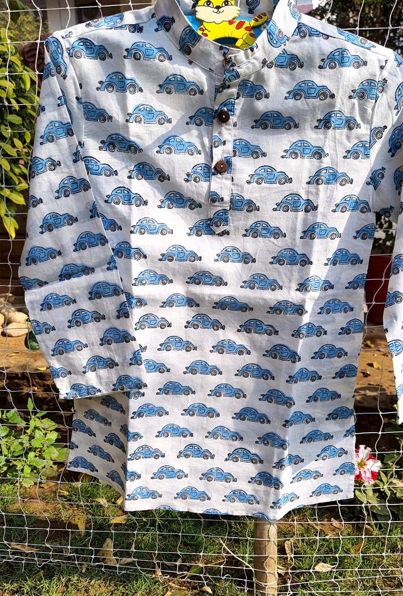 Kurta Boy Cars Blue