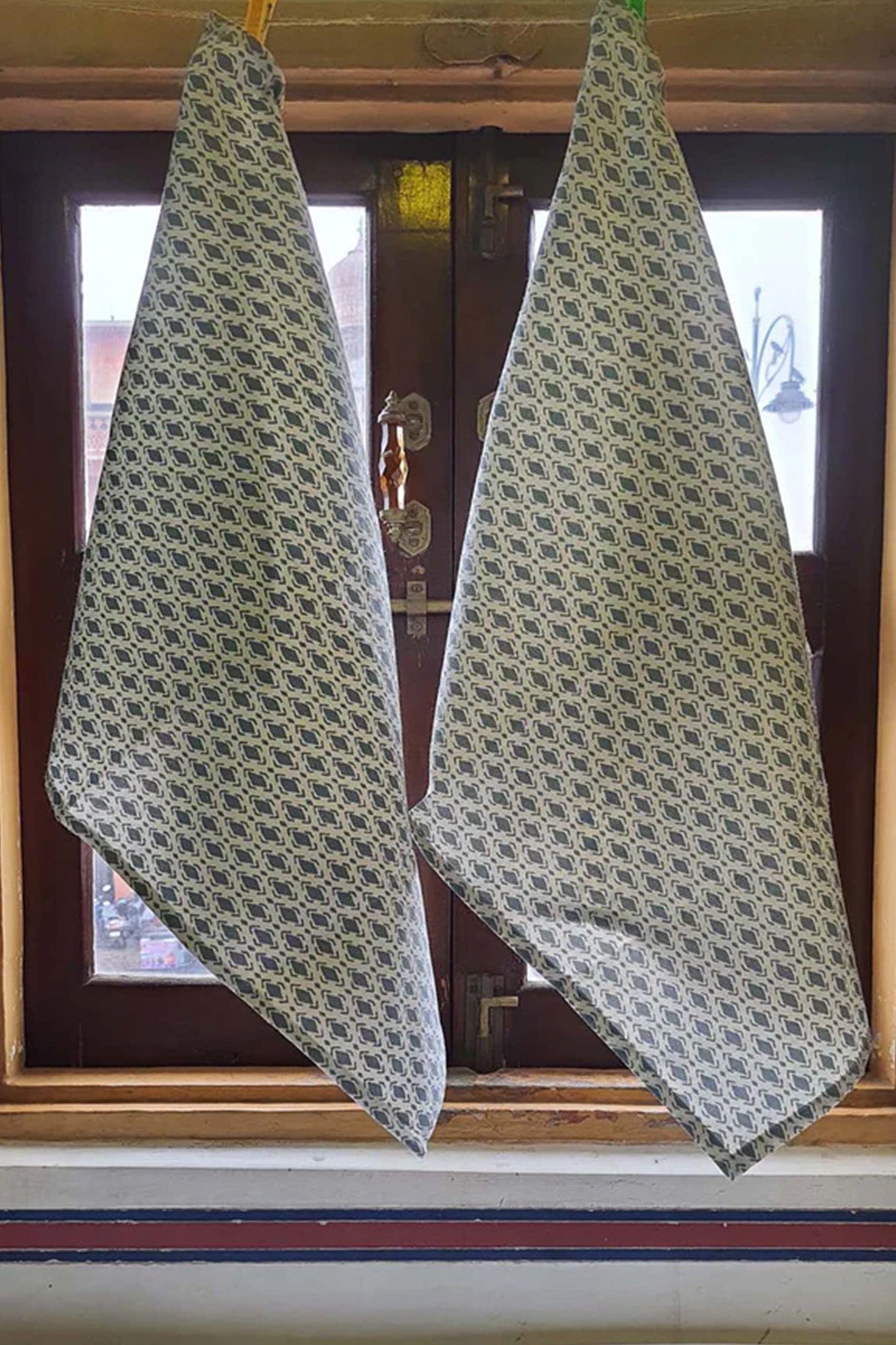 Grey Ikkat Kitchen Towel Set