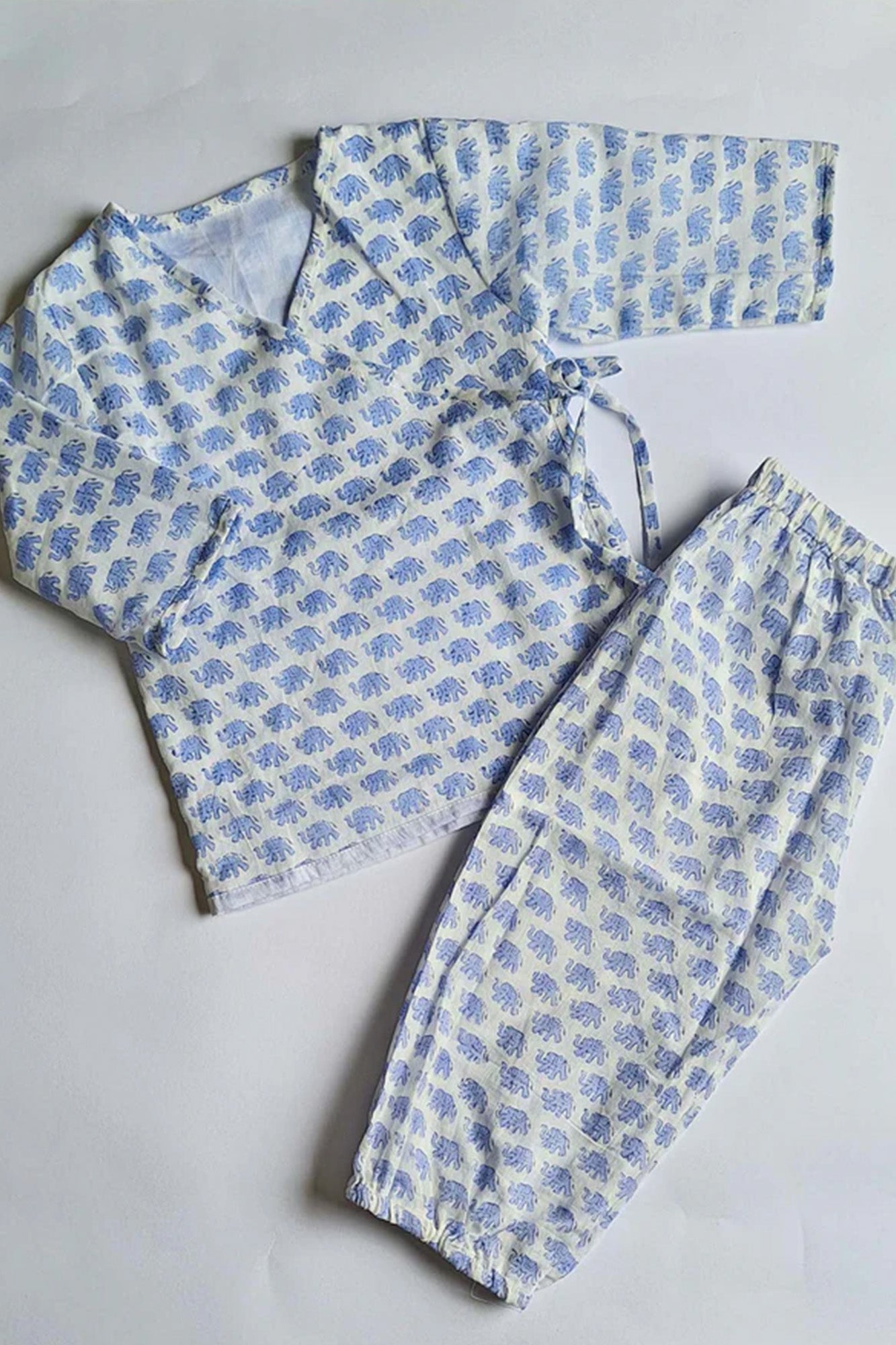 Blue Elephant Angarakha Top With Pajama