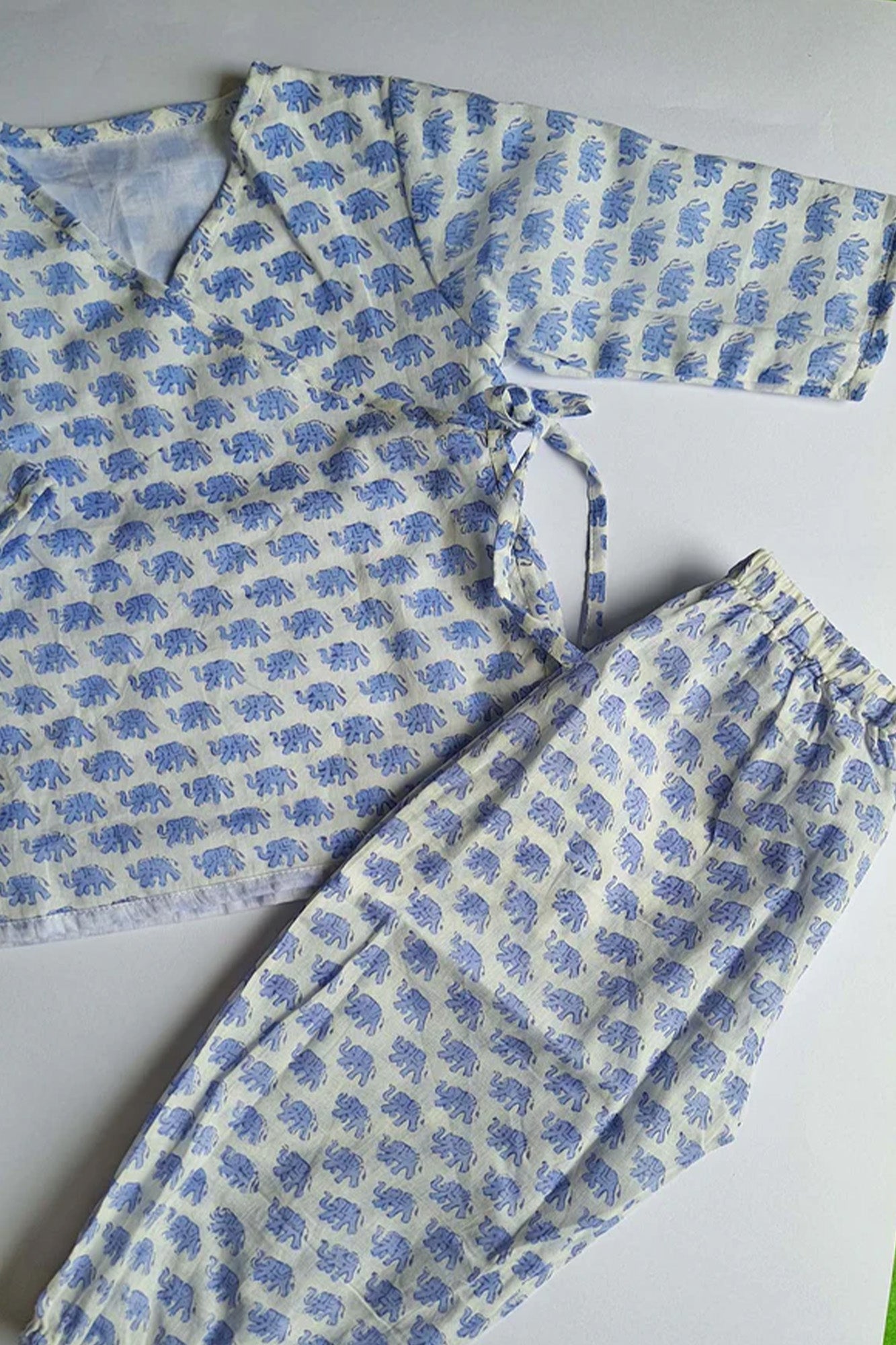 Blue Elephant Angarakha Top With Pajama