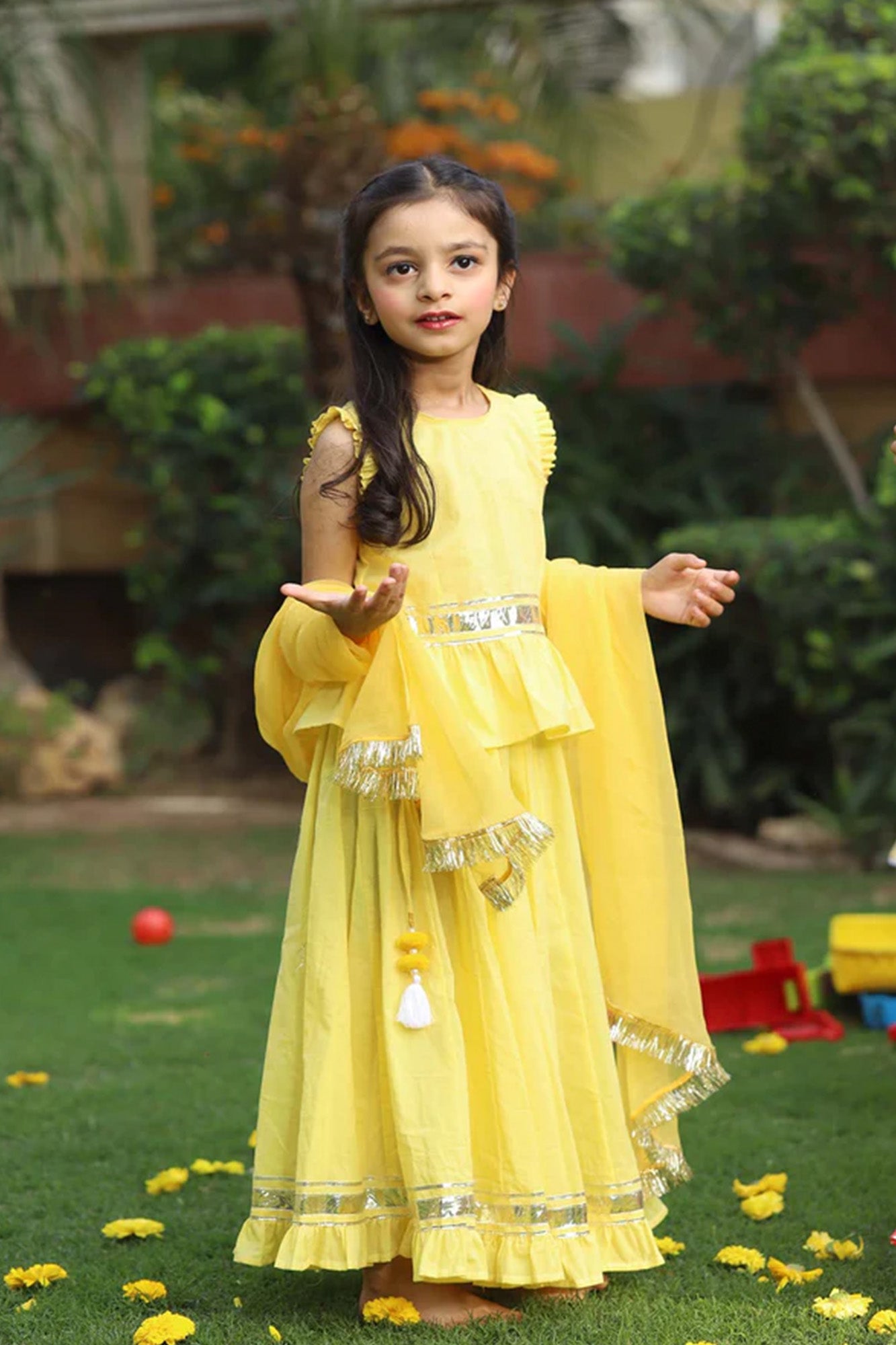 Girl Lehenga Set Daffodil Frill