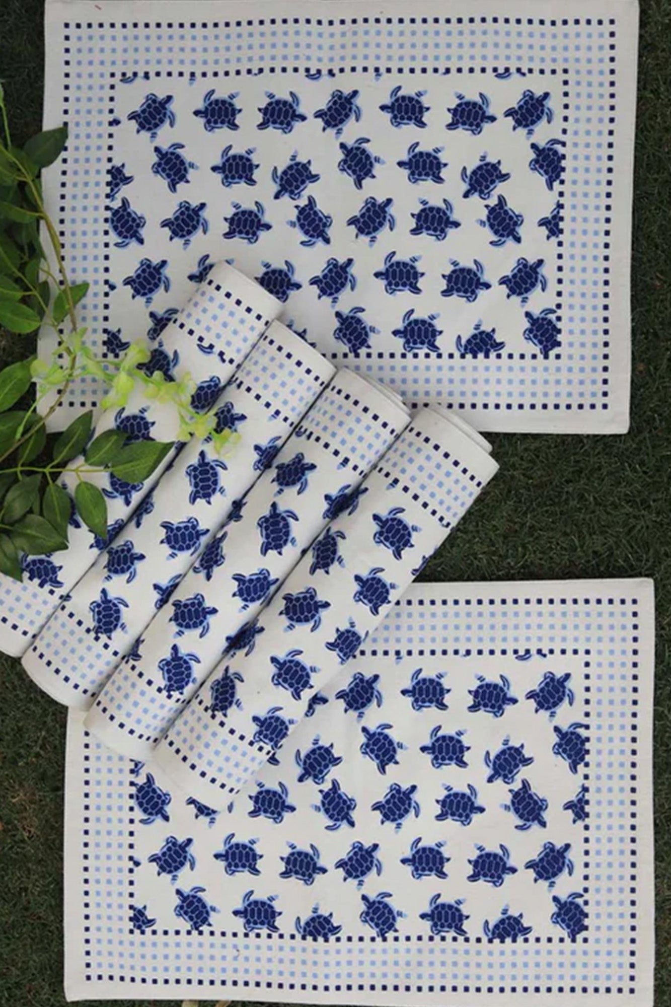 Place Mat Set of 6 Tortoise Blue