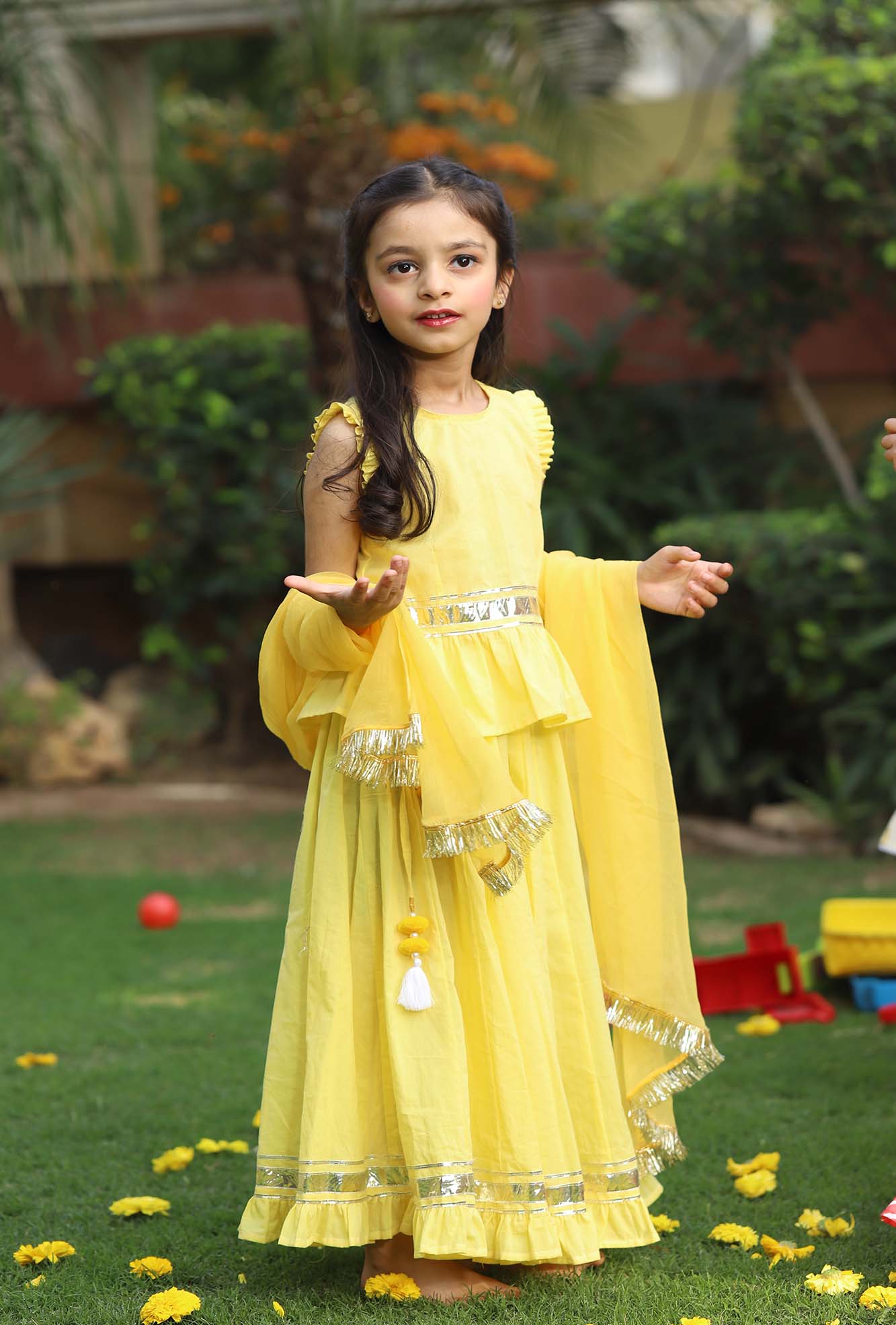 Girl Lehenga Set Daffodil Frill