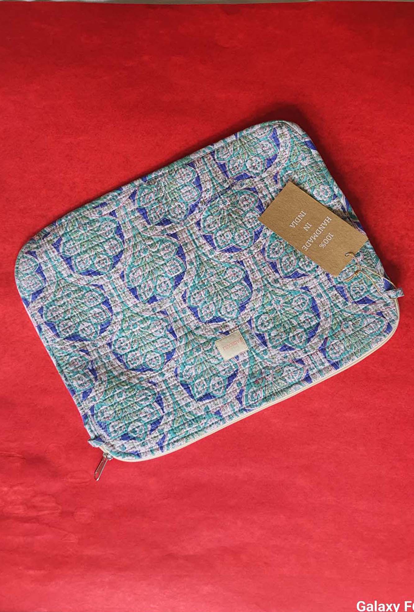 Bag Laptop Green Abstract