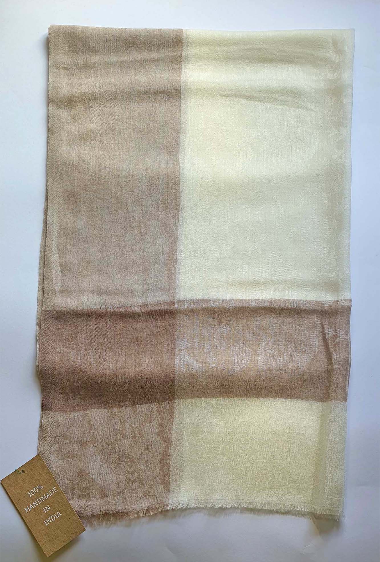 Pashmina off White & Brown