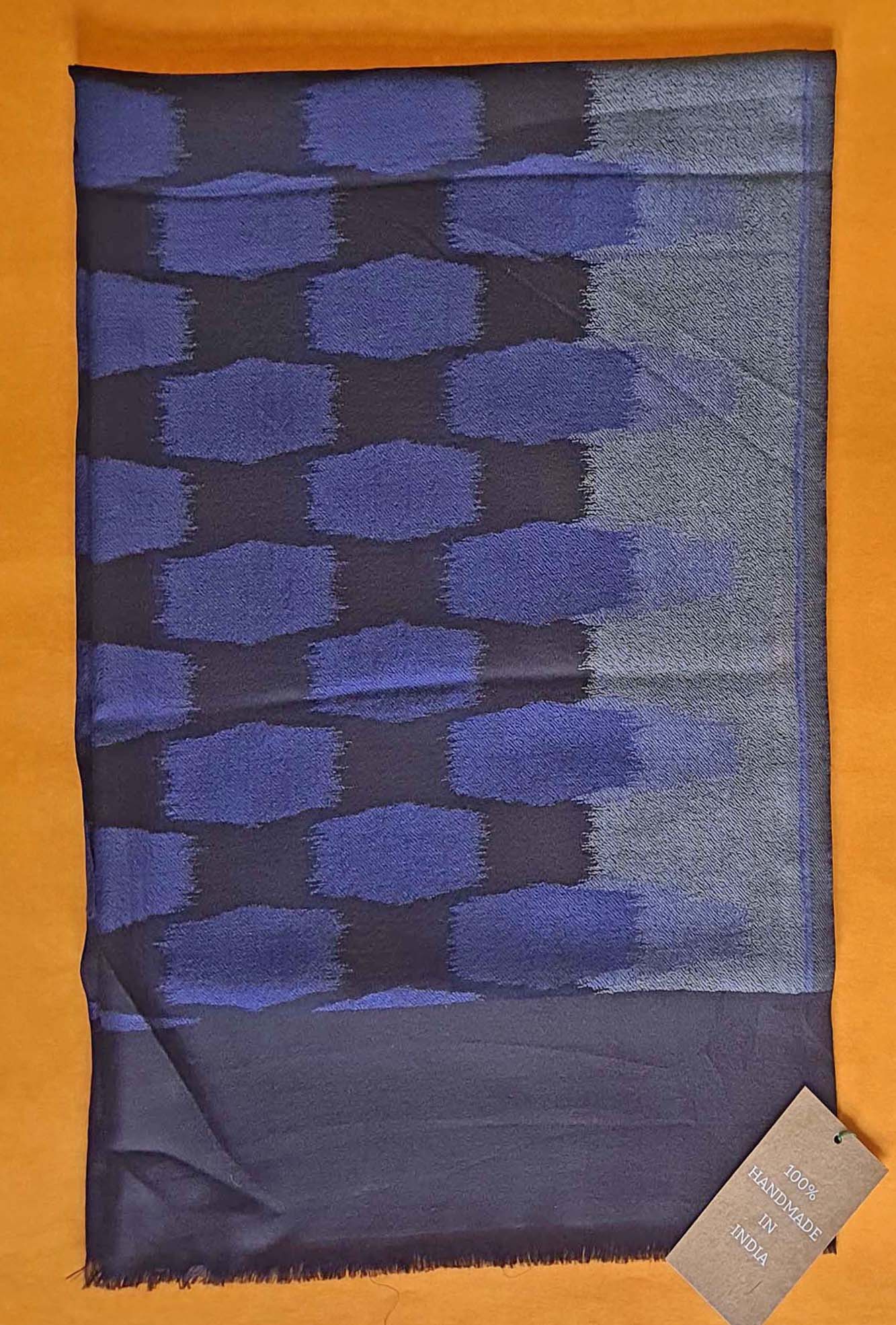 Pashmina Kani Blue Abstract