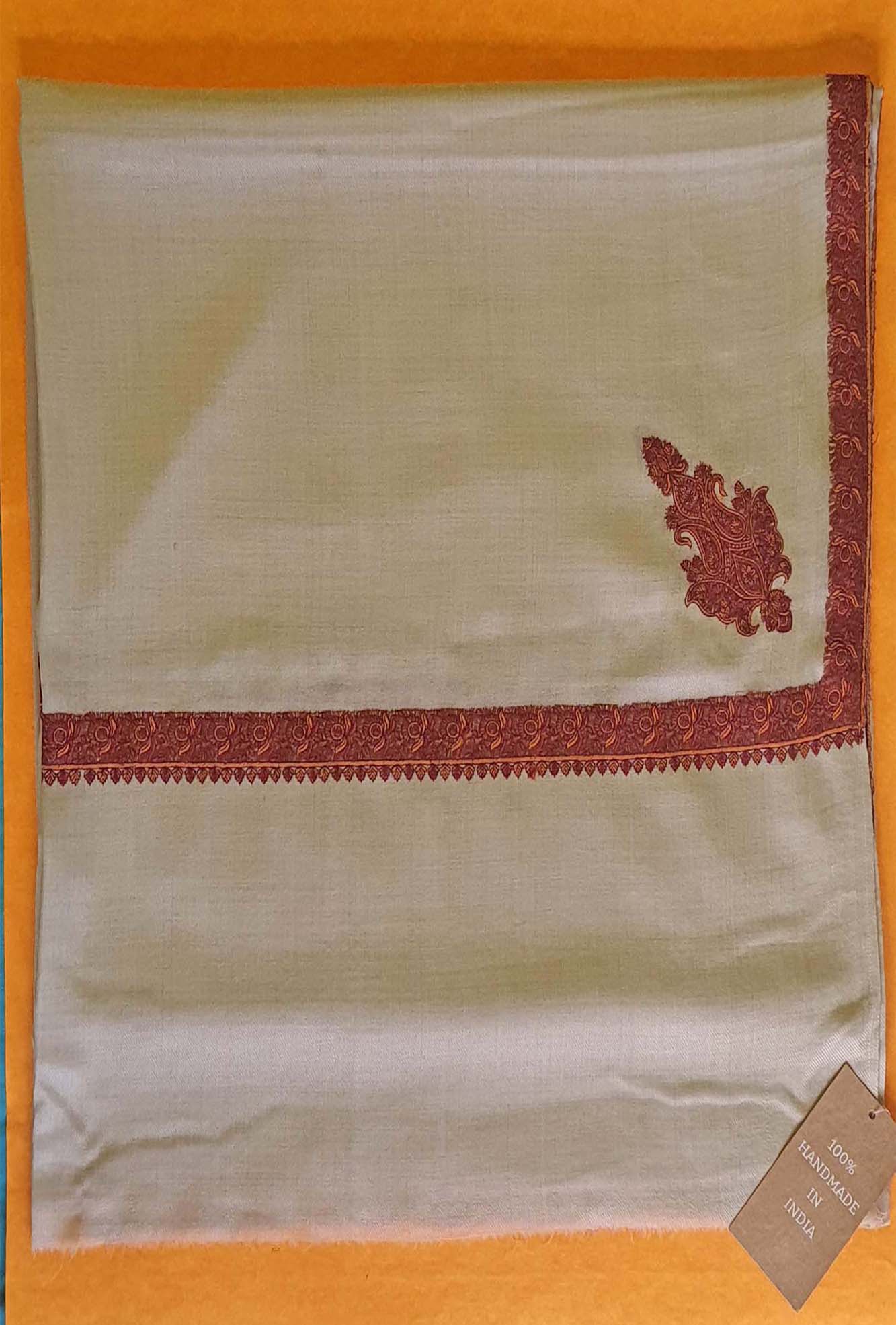 Pashmina Rust Embroidered