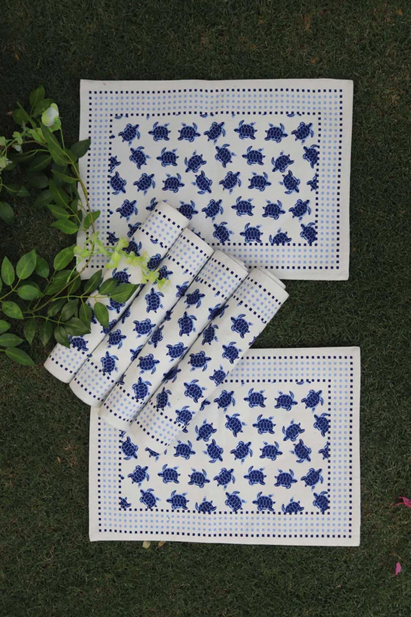 Place Mat Set of 6 Tortoise Blue