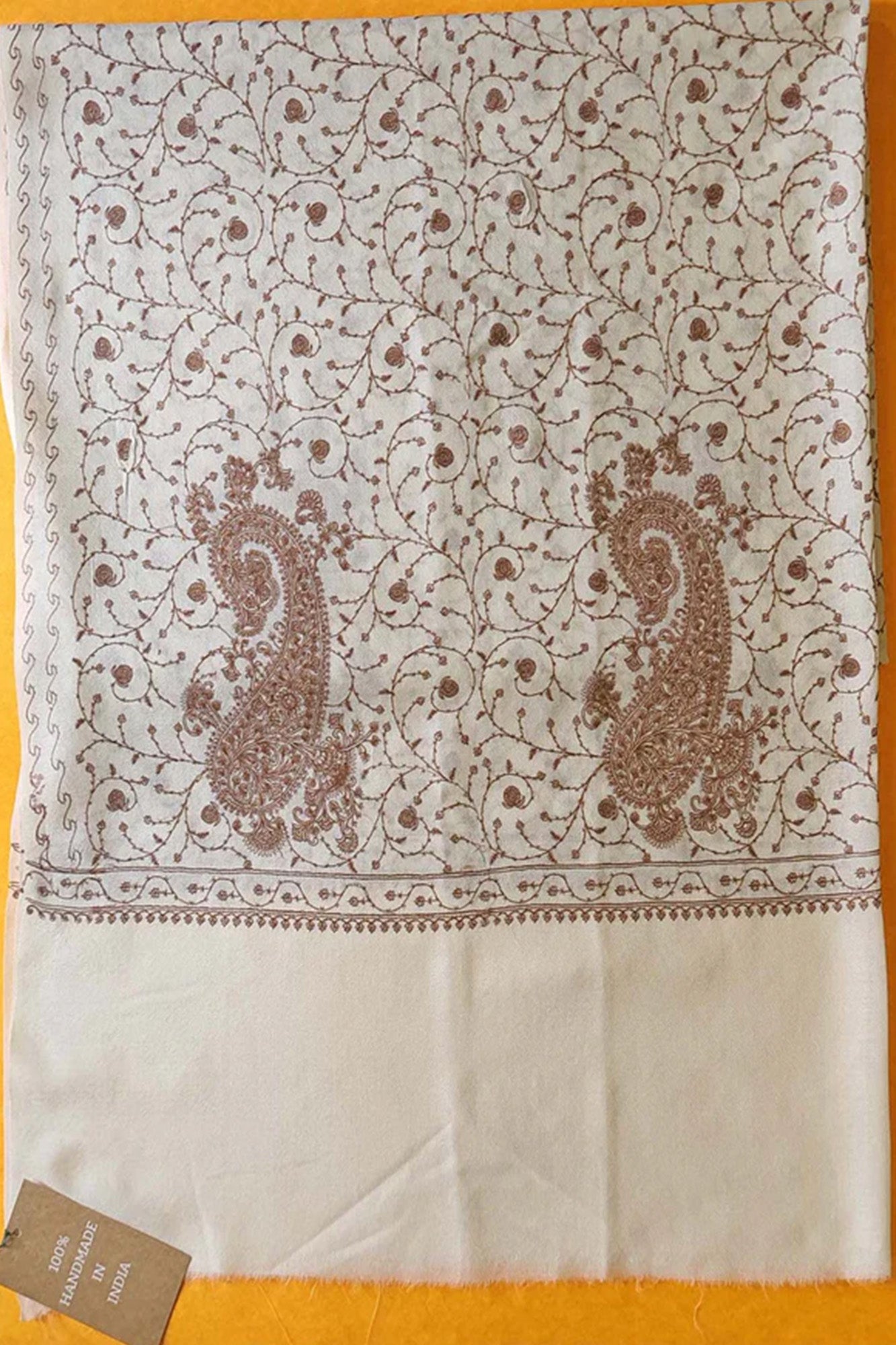 Pashmina Shawl Brown Paisley
