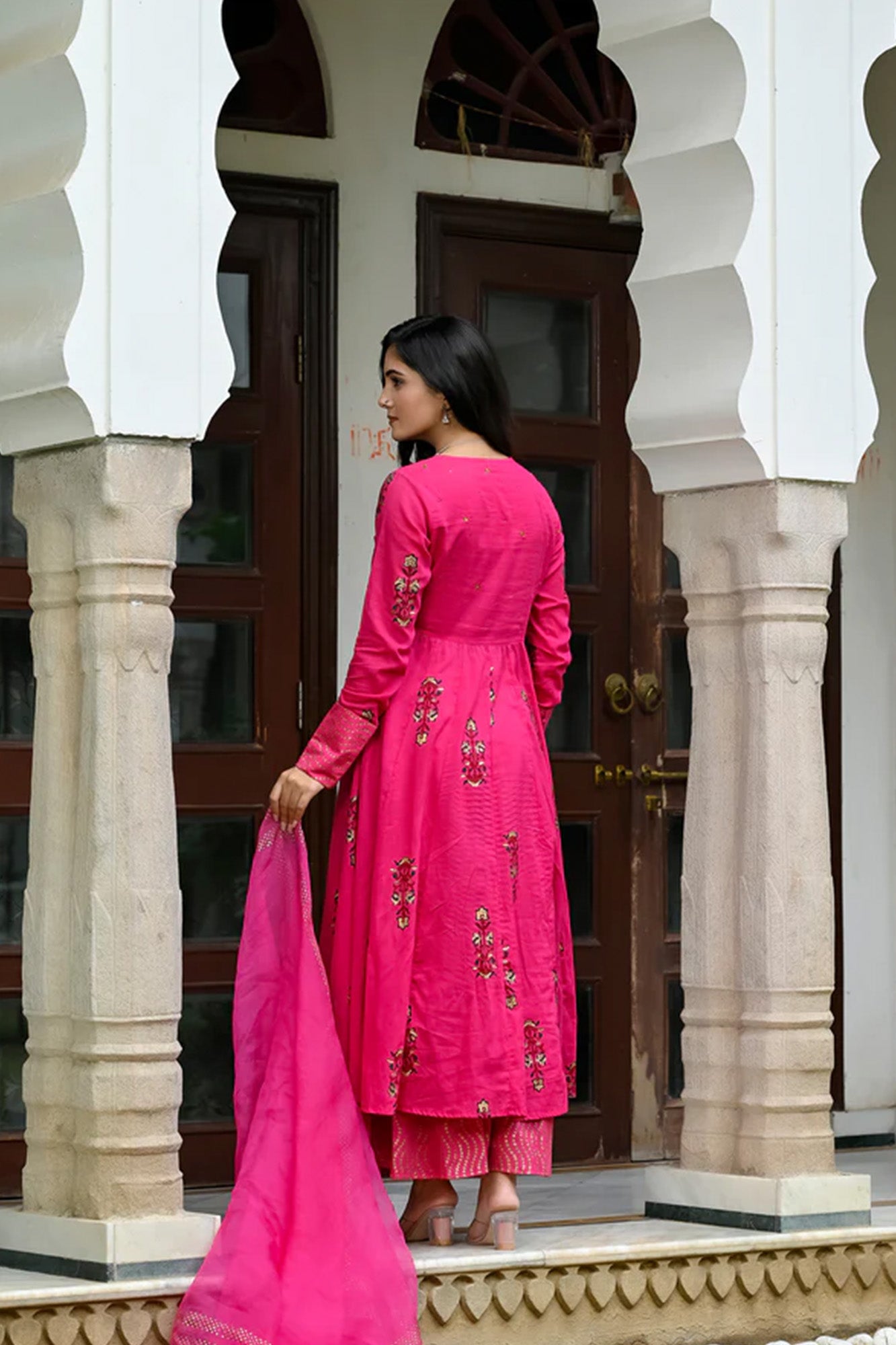 Utsav Pink Front Open Kurta Set