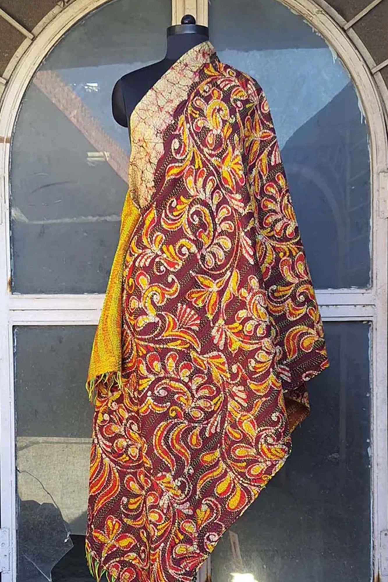 Women Dupatta Katha Silk