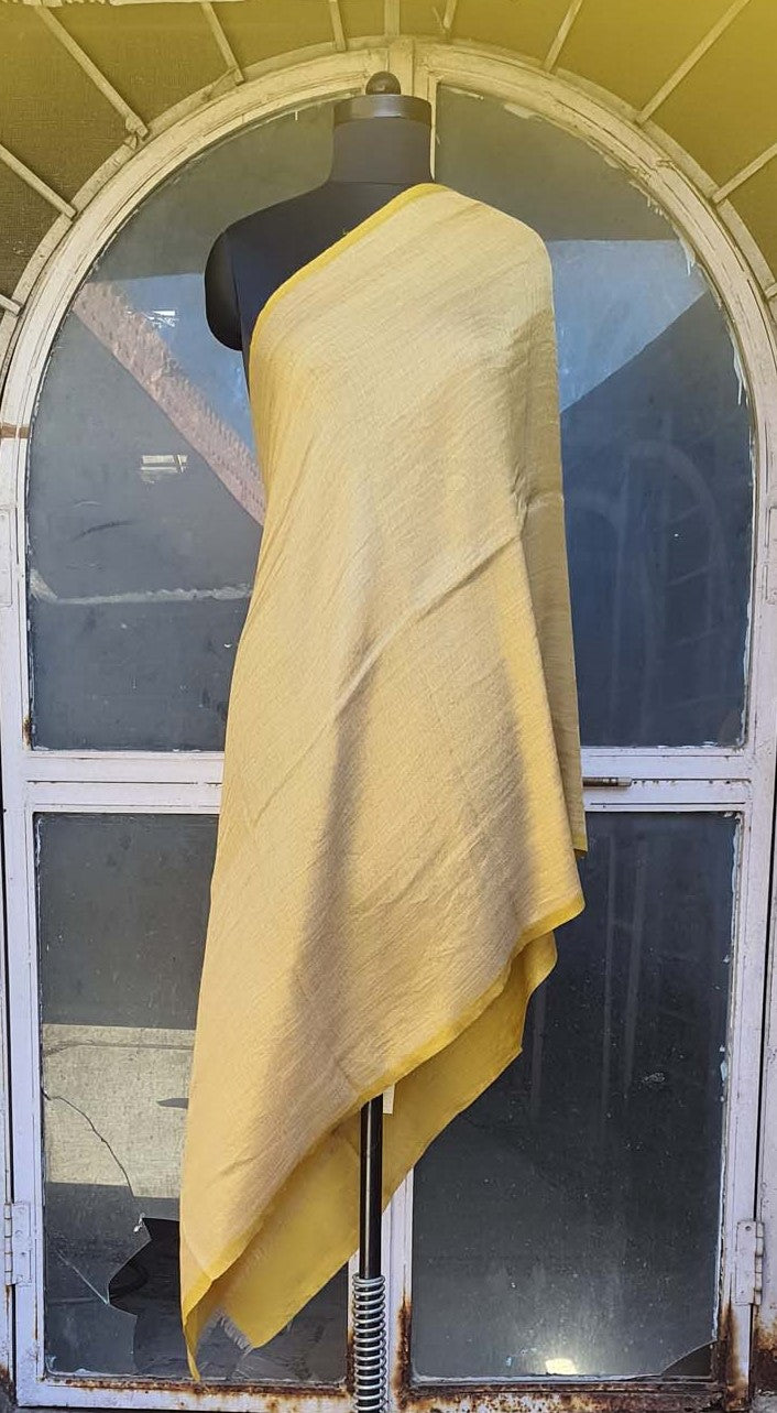 Women Pashmina Stole Golden Plain Reversible