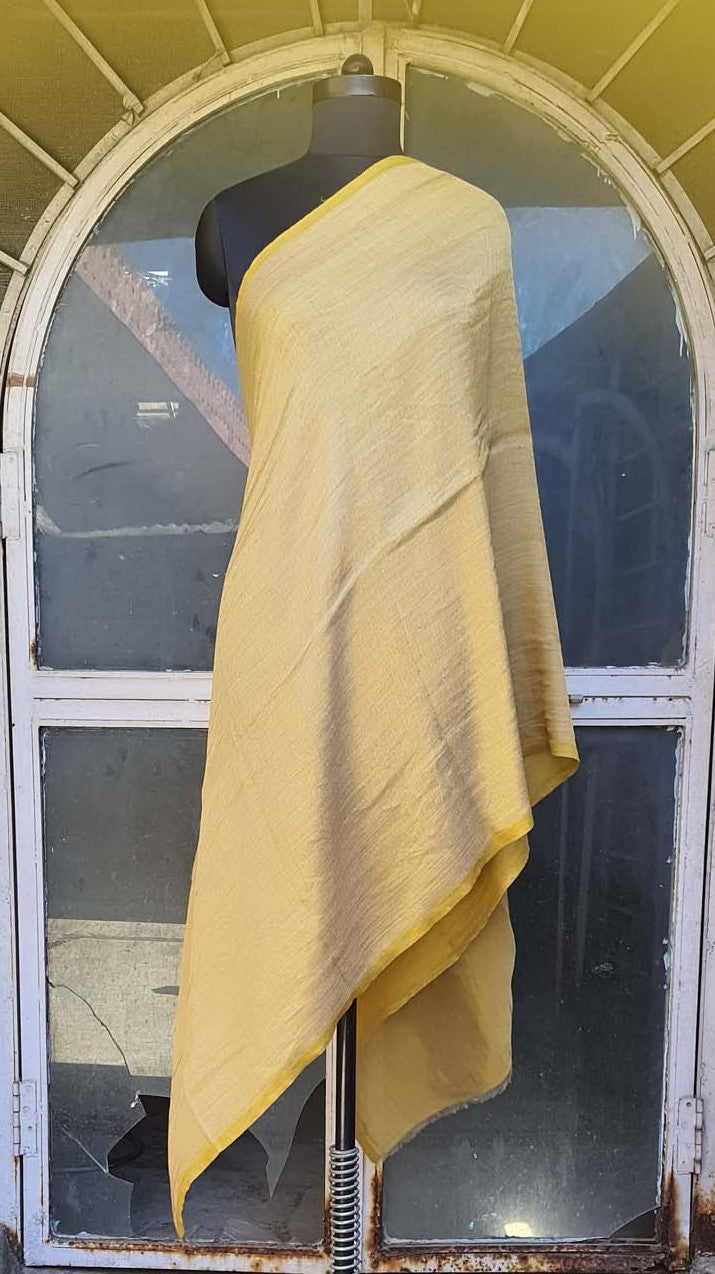 Women Pashmina Stole Golden Plain Reversible