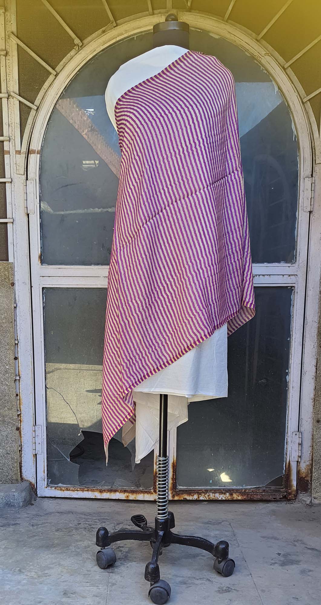 Women Pashmina Stole Striped Purple