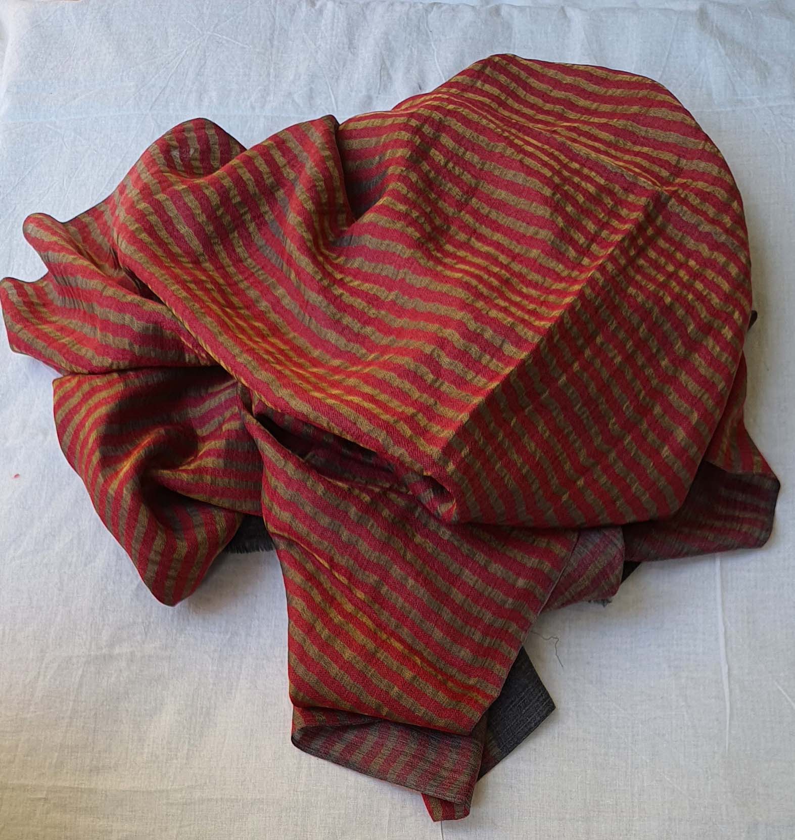 Women Pashmina Stole Striped Pink