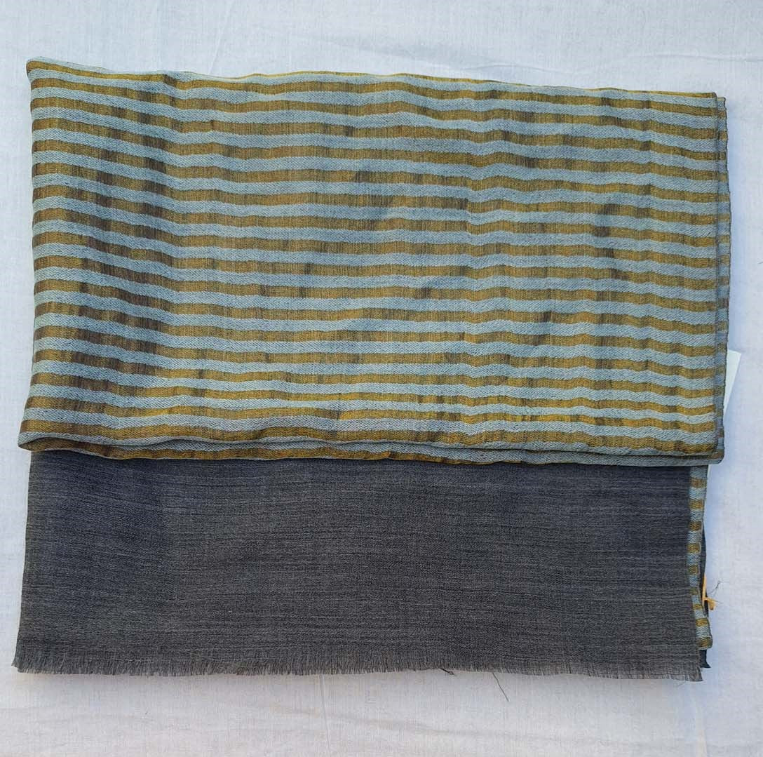 Women Pashmina Stole Striped Aqua