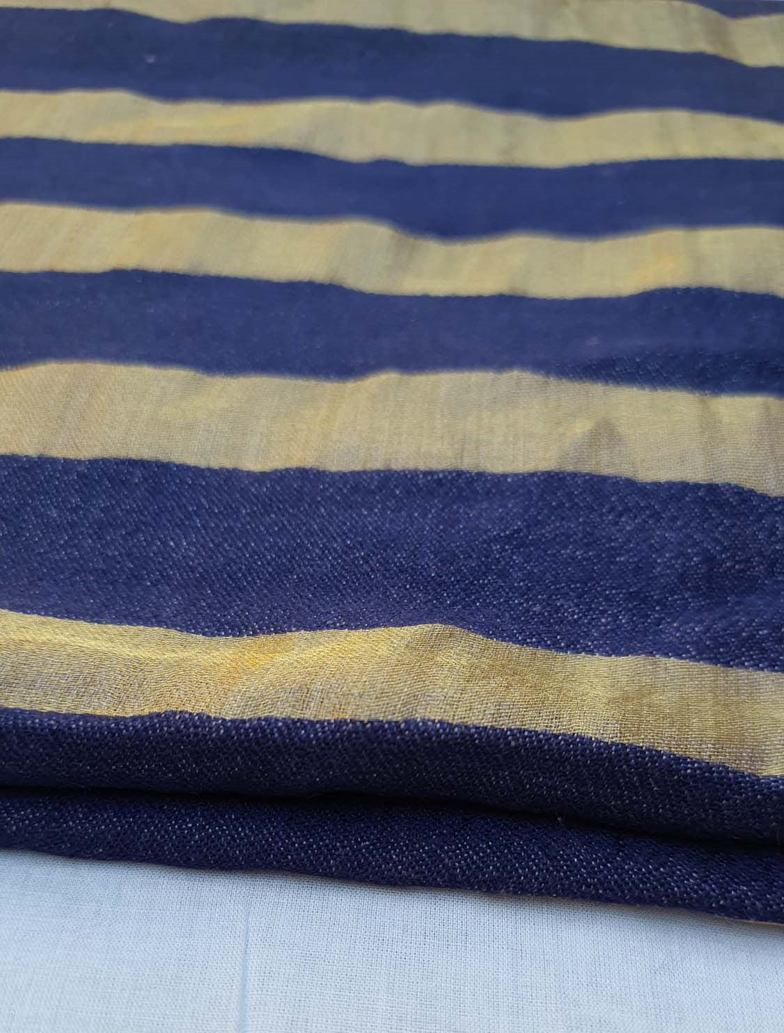 Women Pashmina Stole Striped Navy Blue