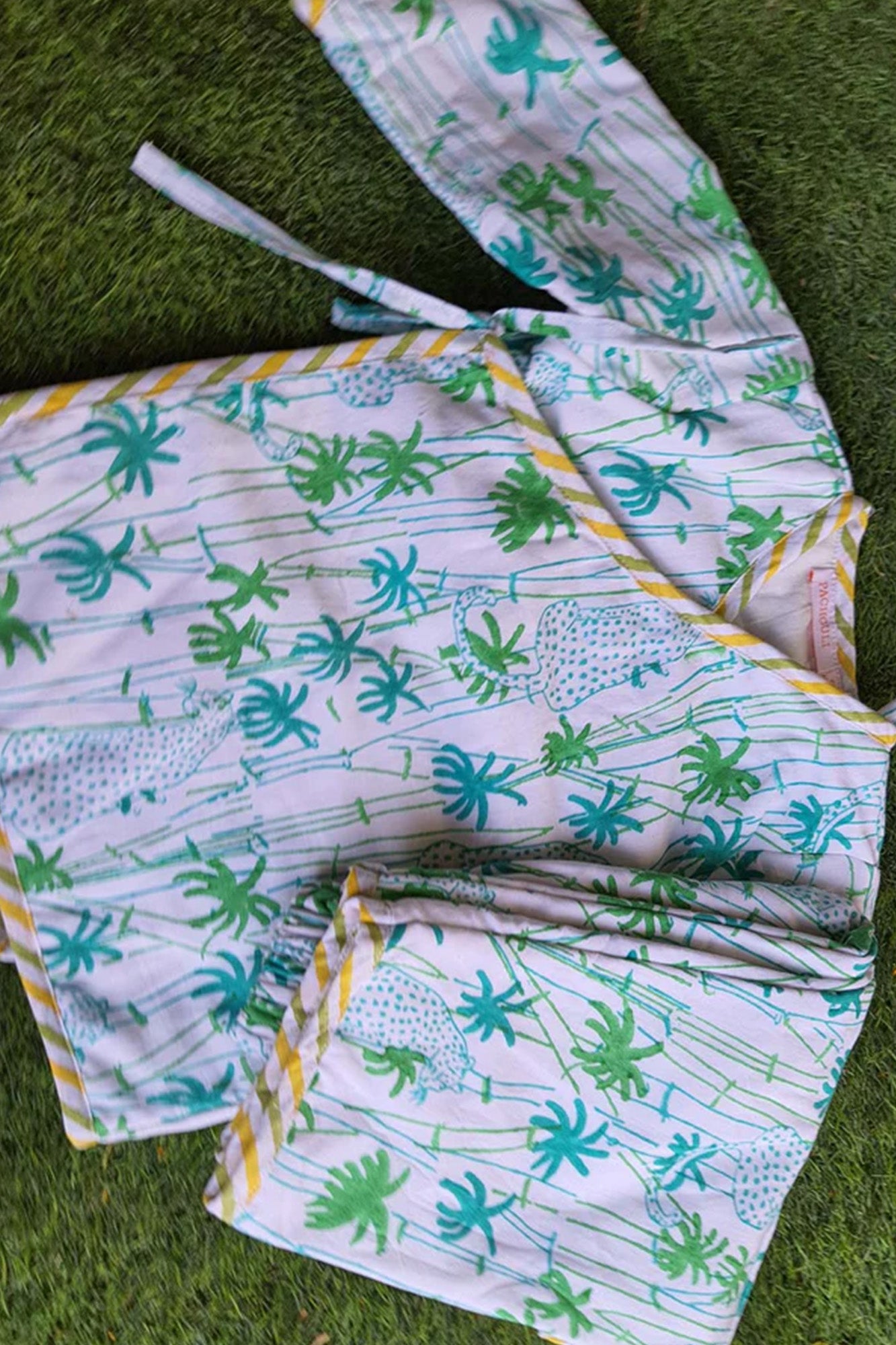 Infants Winter Top With Pajama Palm Tree Green