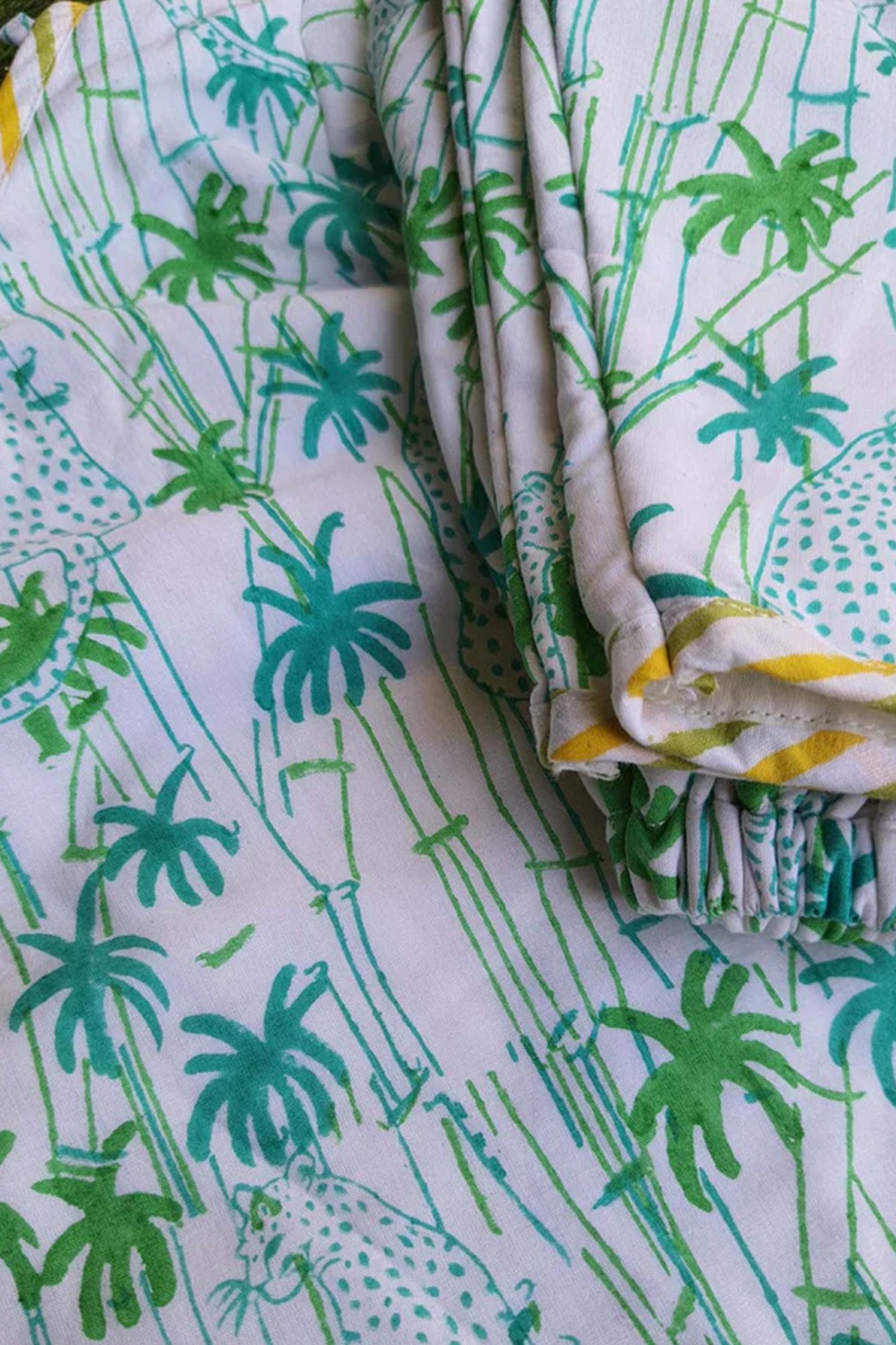 Infants Winter Top With Pajama Palm Tree Green