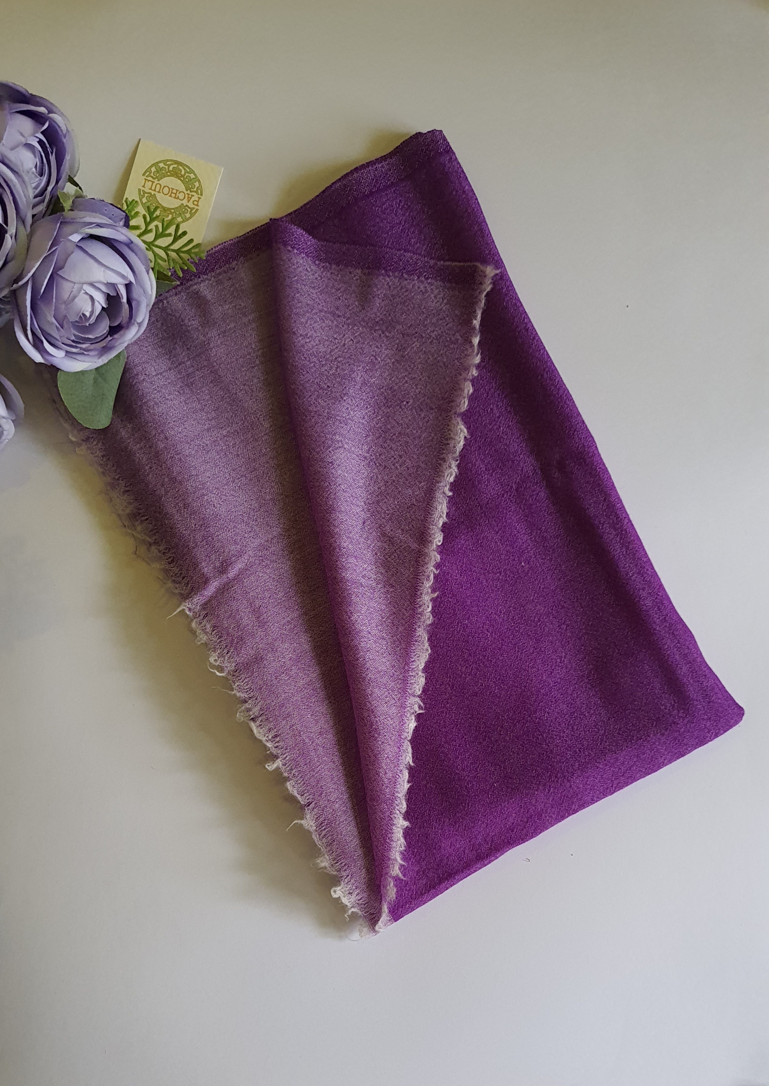 Women Pashmina Stole Purple Plain Reversible