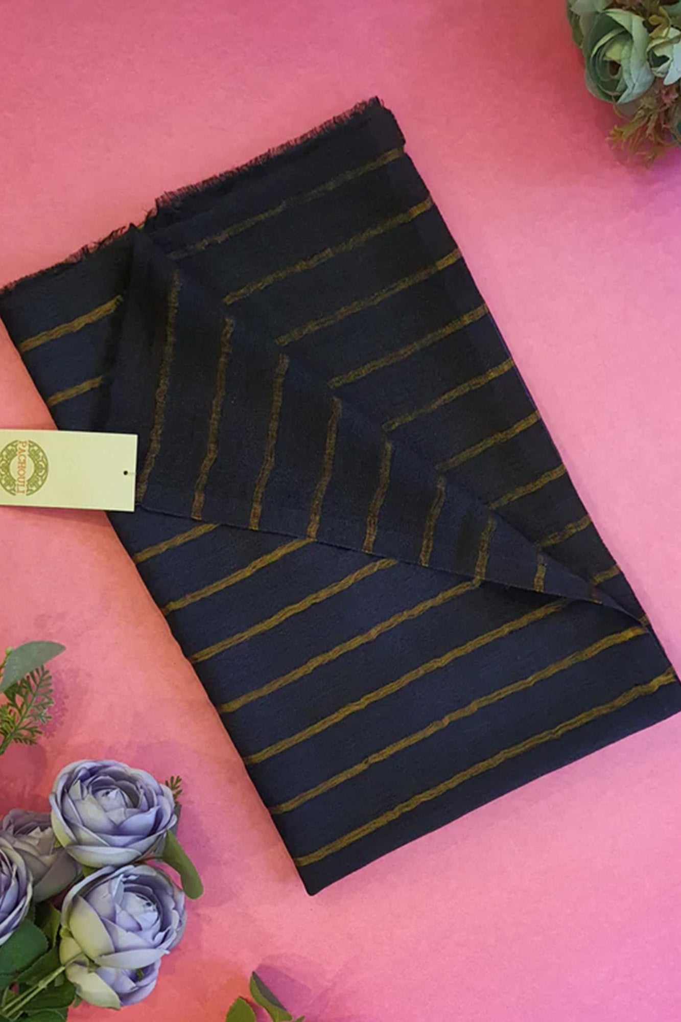 Women Pashmina Striped Blue