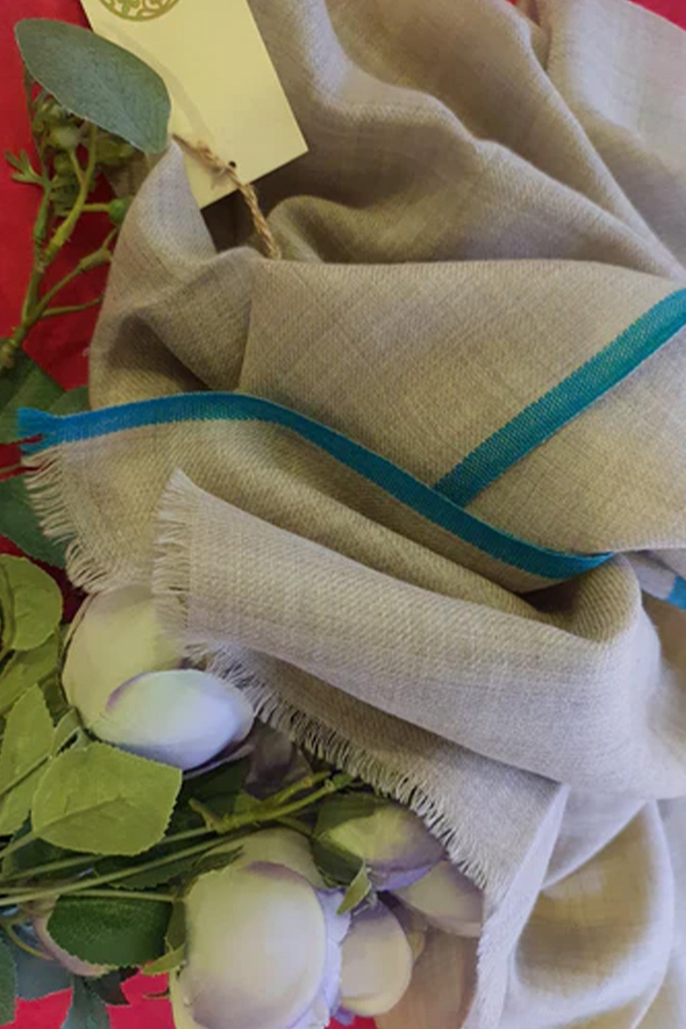 Pashmina Wool With Border Self Textured