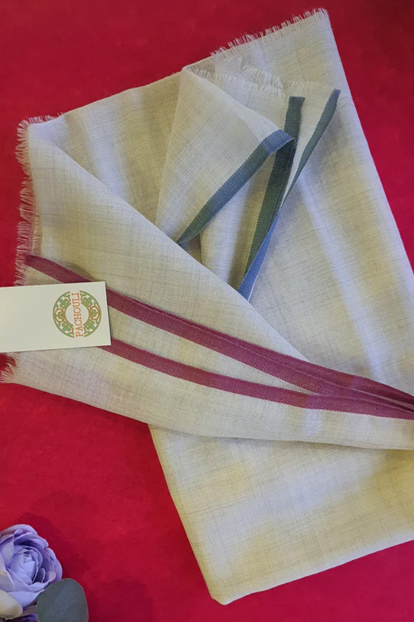 Pashmina Wool With Border Self Textured