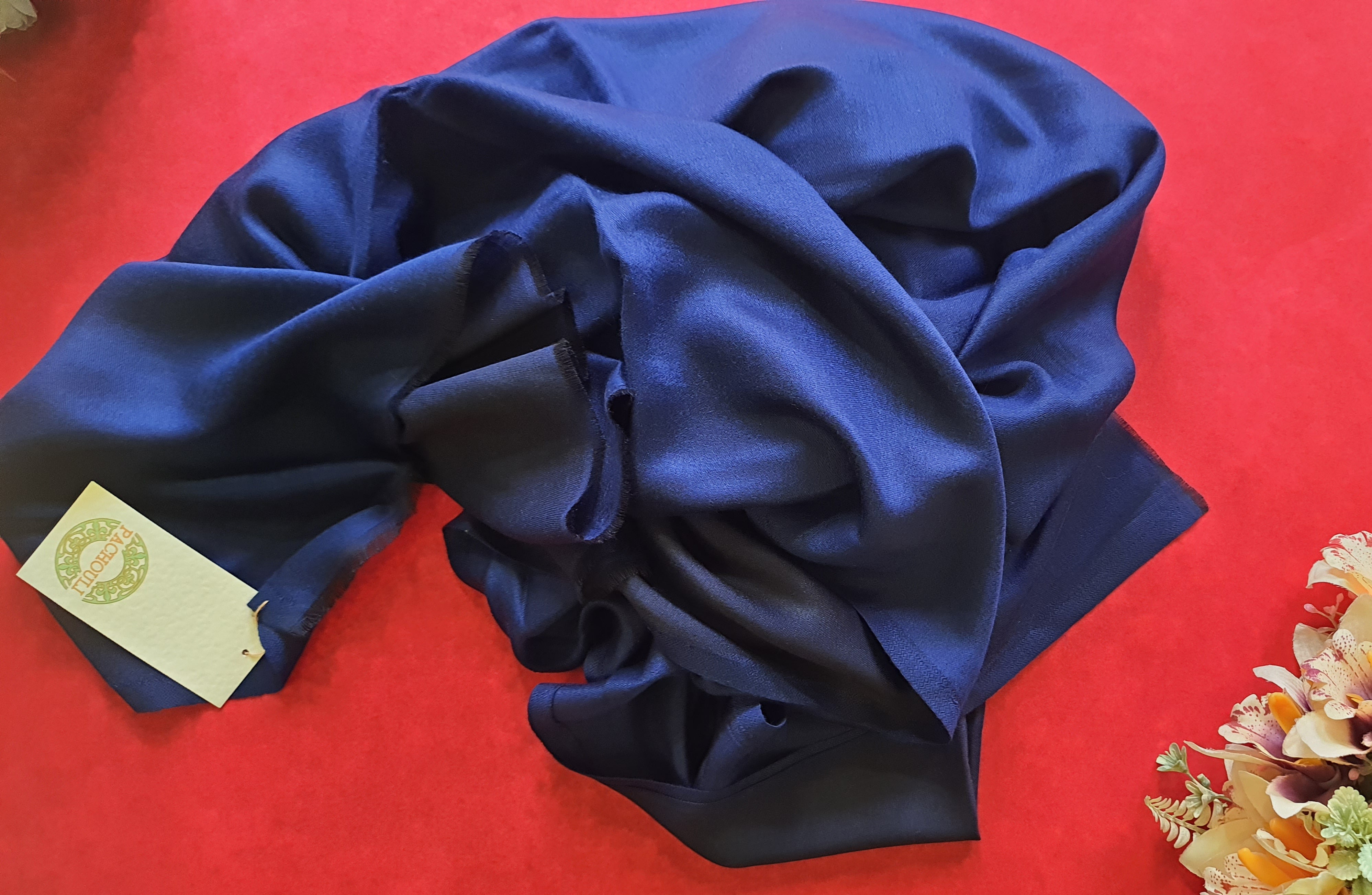 Women Stole Cotton Satin Blue