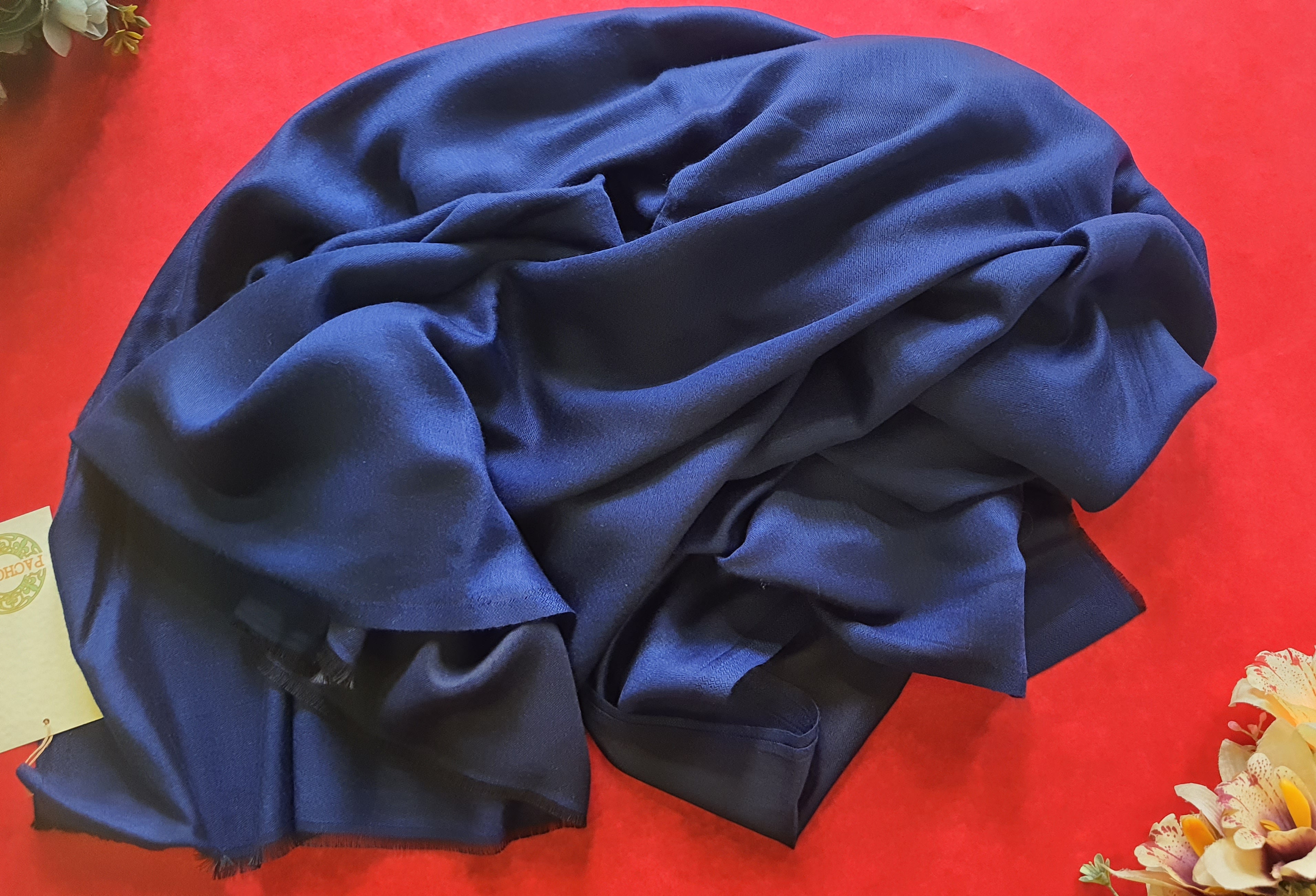 Women Stole Cotton Satin Blue