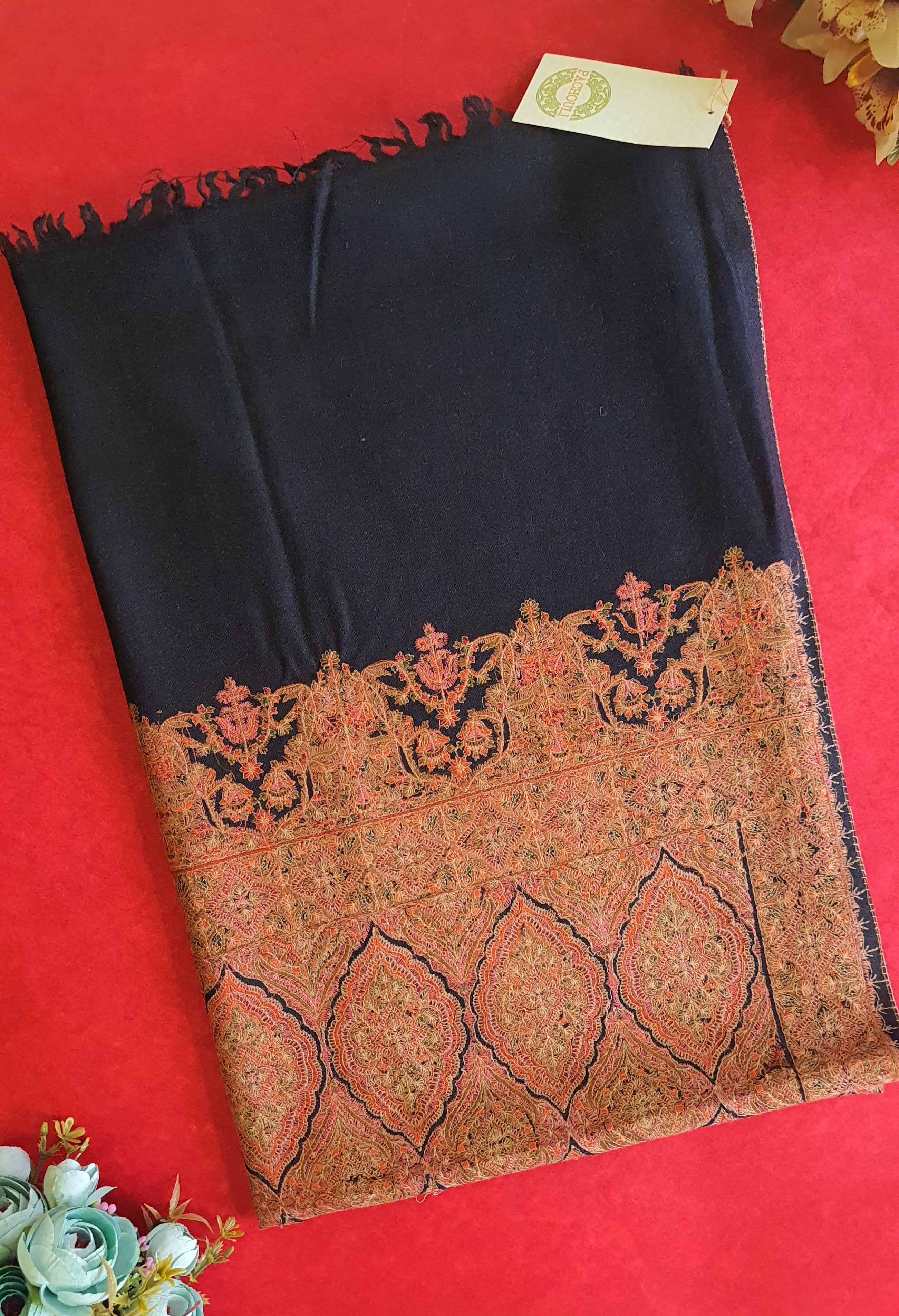 Women Pashmina Shawl Antique Black