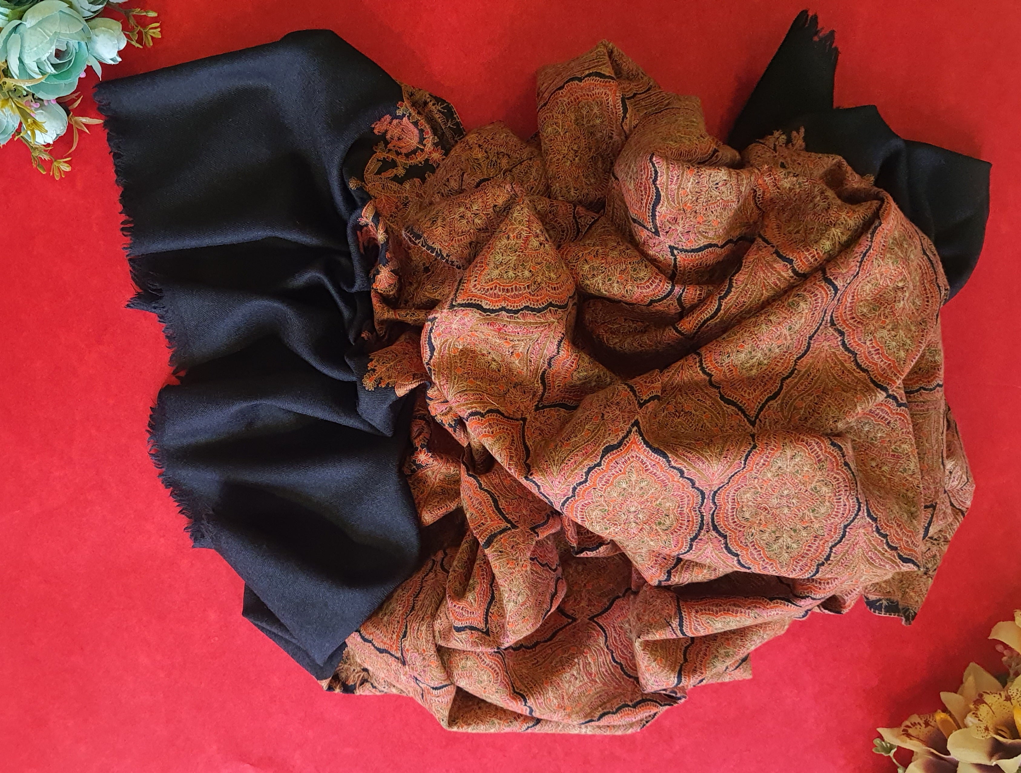 Women Pashmina Shawl Antique Black