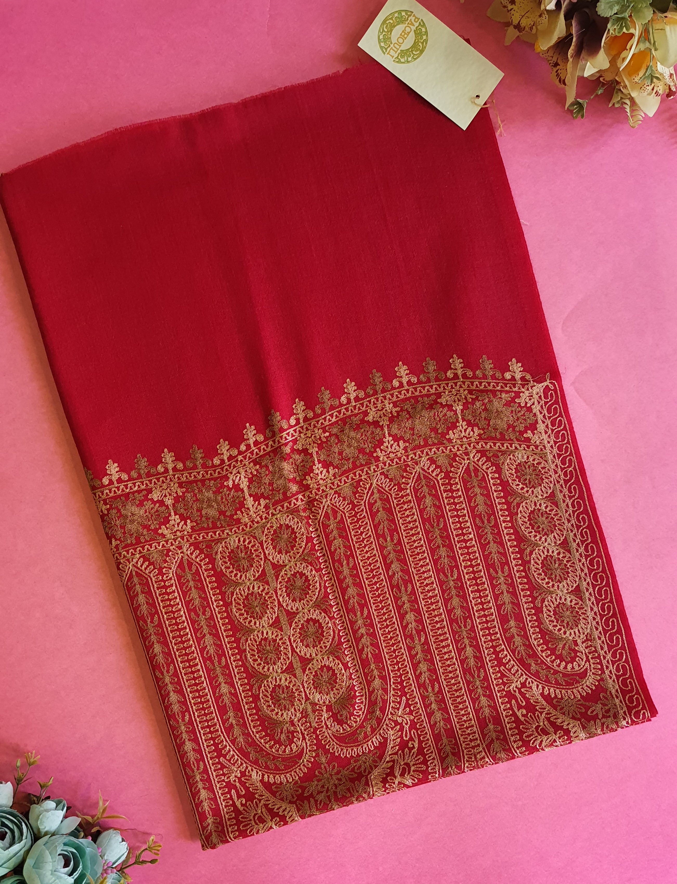 Women Pashmina Stole Traditional Red