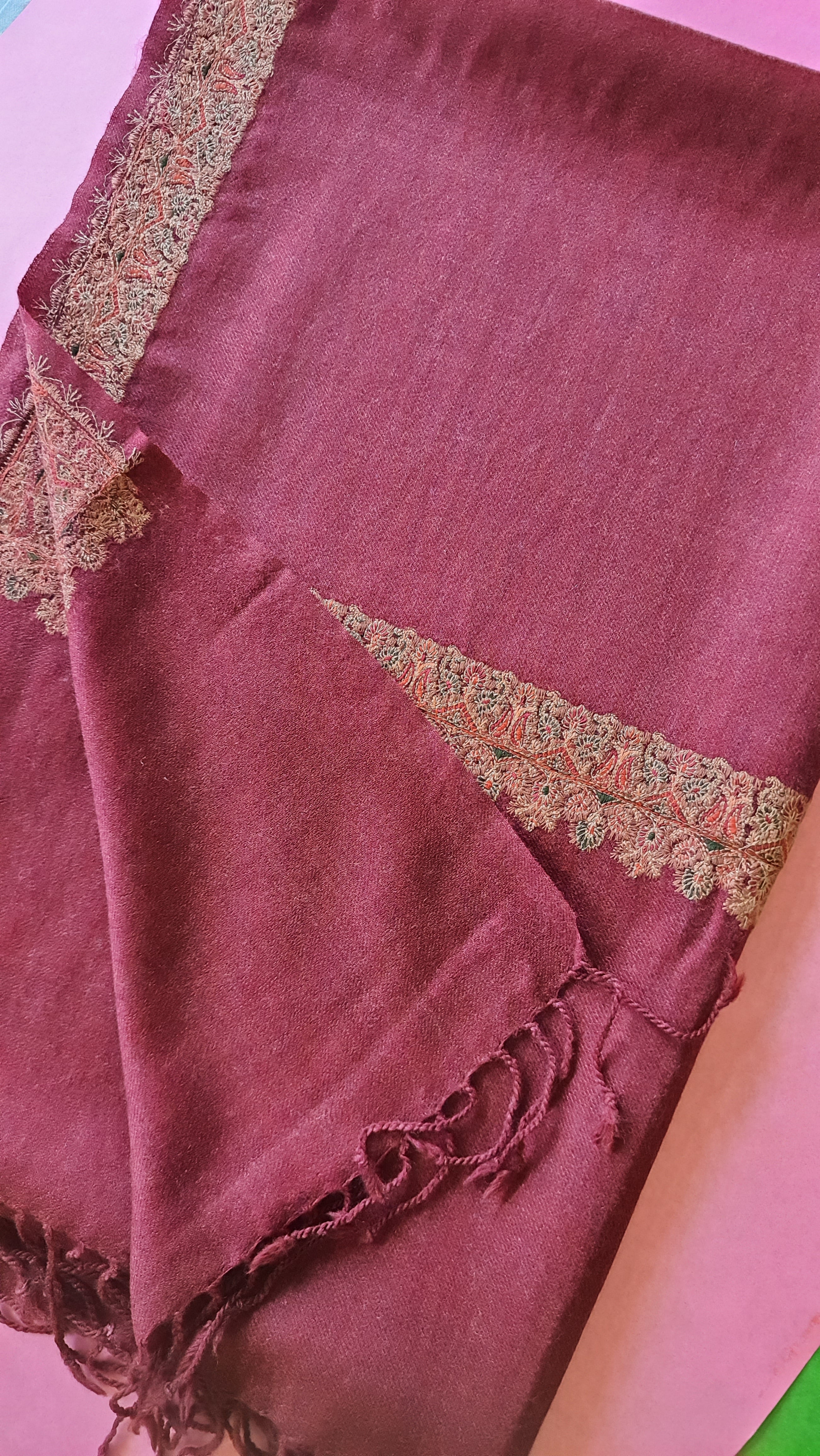 Women Pashmina Palla Buti Maroon