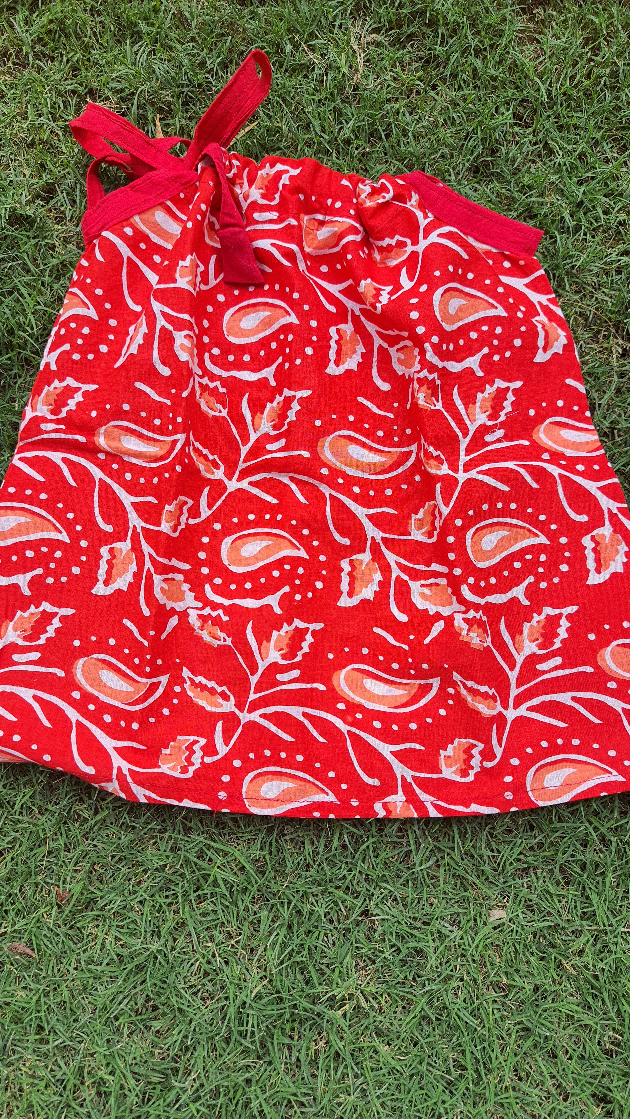 RED PAISLEY INFANT DORI TOP