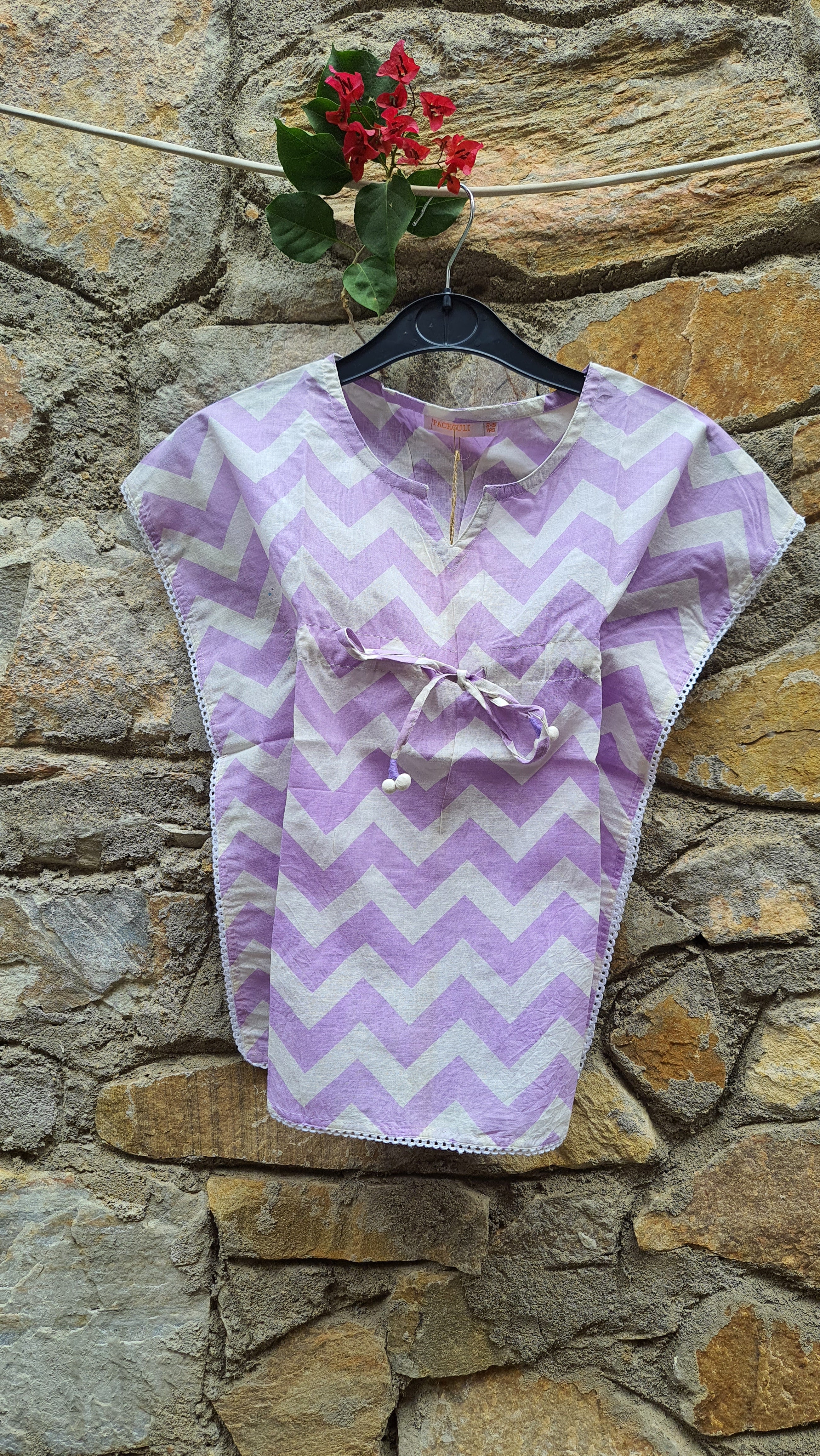 Kaftan Girl Purple Chevron