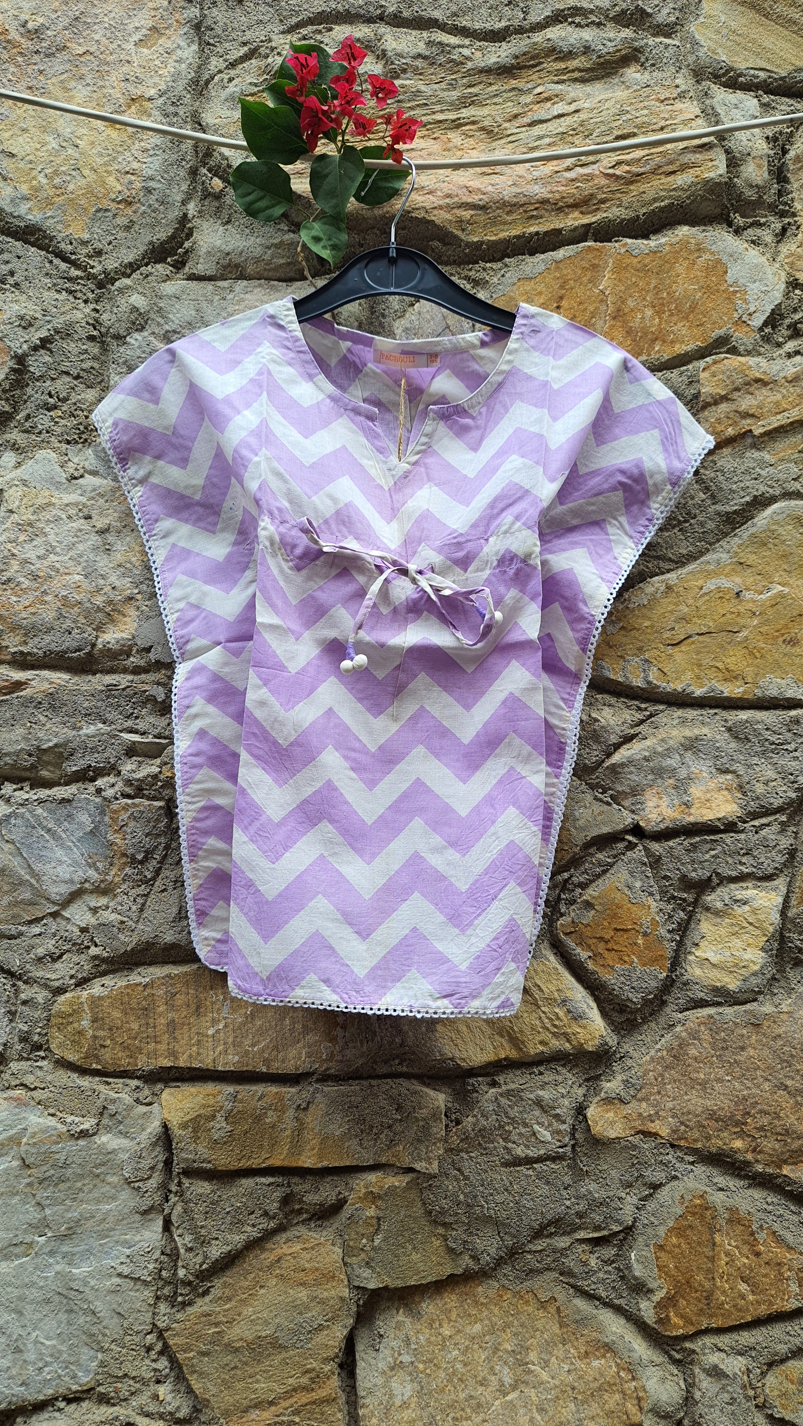 Kaftan Girl Purple Chevron