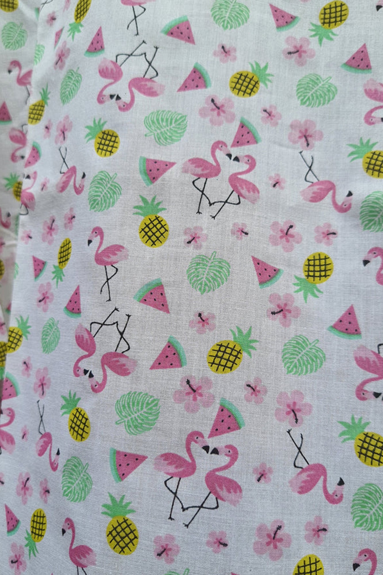 Kurta Girl Flamingo White